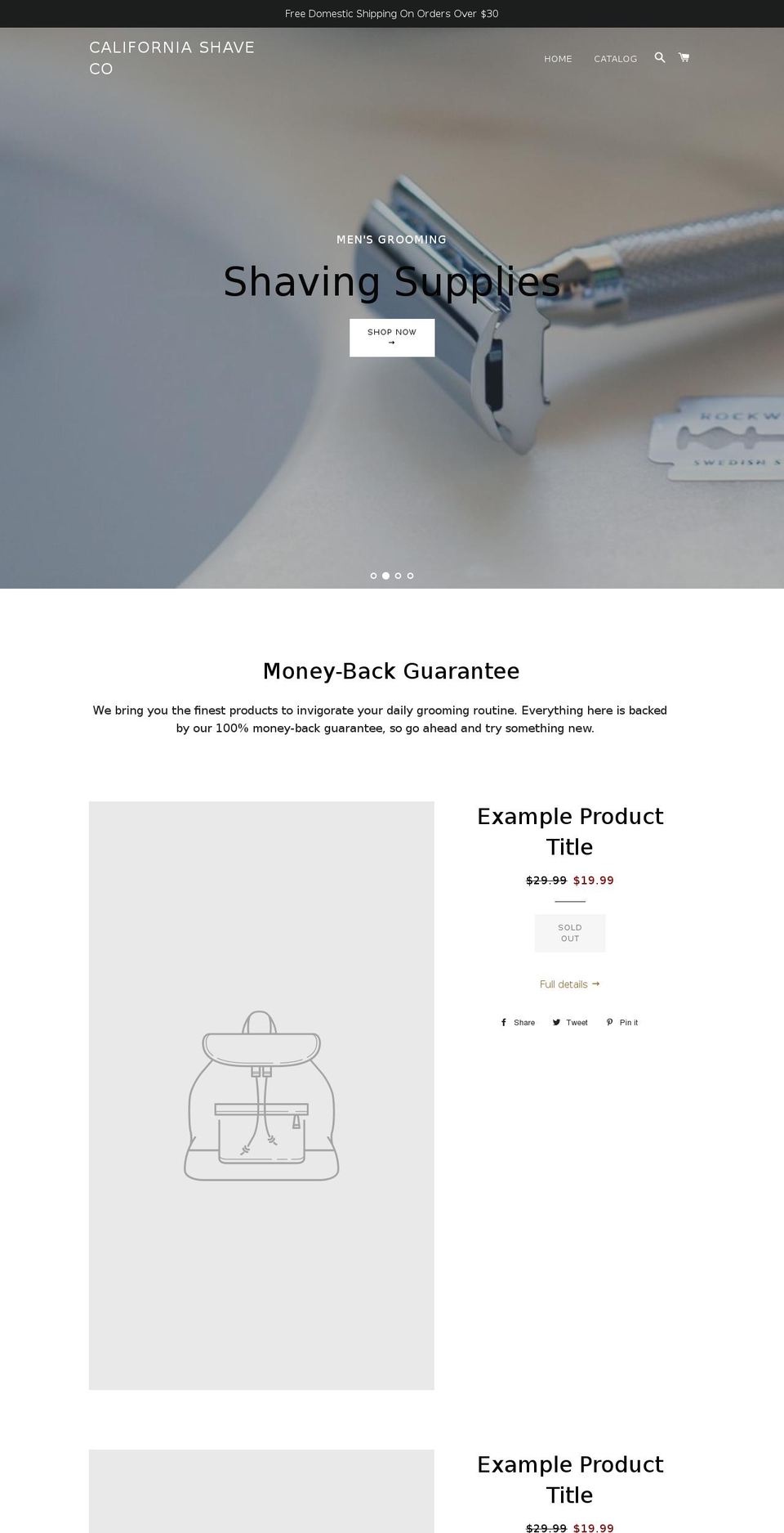 californiashaveco.com — Shopify storefront screenshot