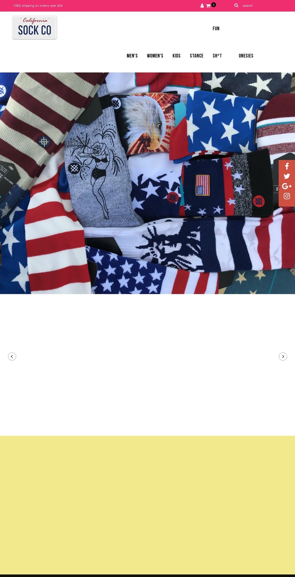 californiasockcompany.com shopify website screenshot