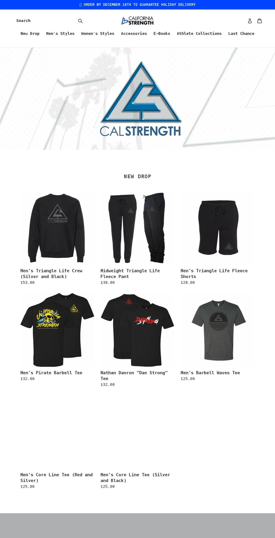 californiastrength.store shopify website screenshot