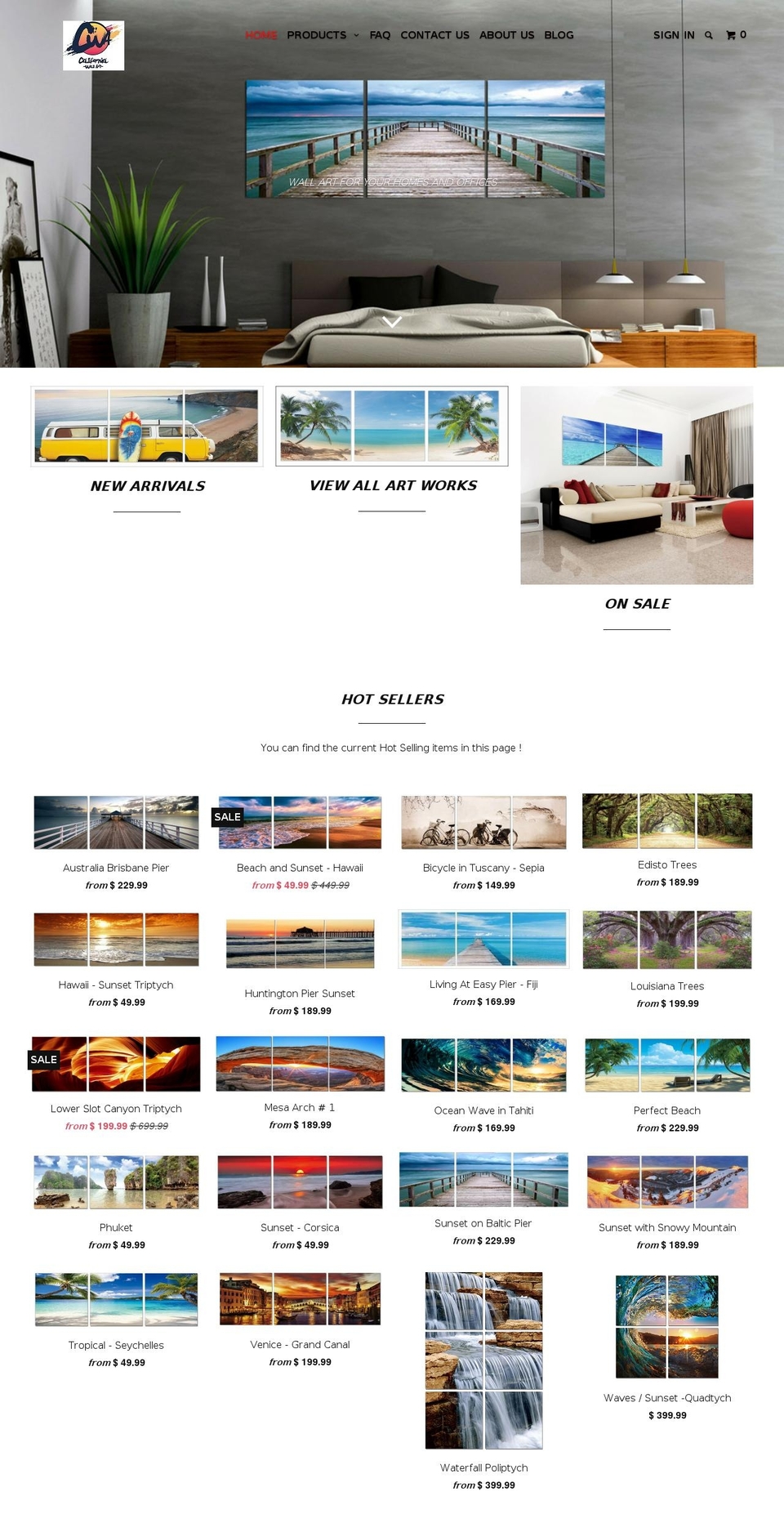 californiawallart.com shopify website screenshot