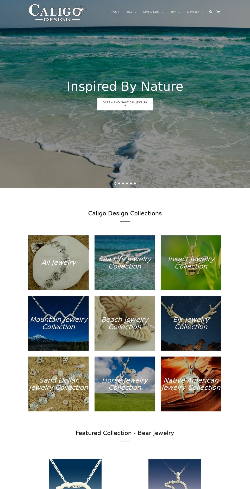 caligodesign.com — Shopify storefront screenshot