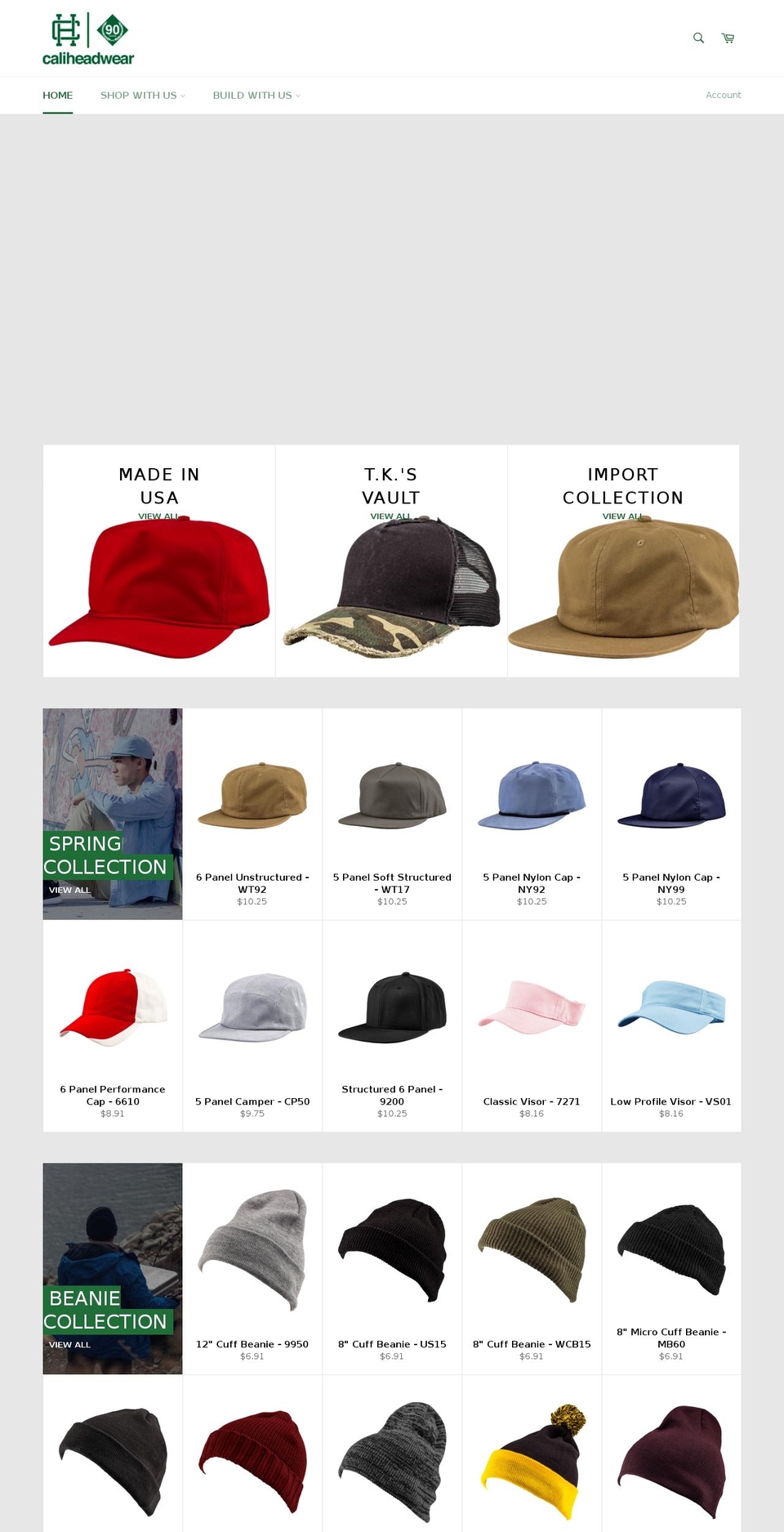 Viola Shopify theme site example caliheadwear.com