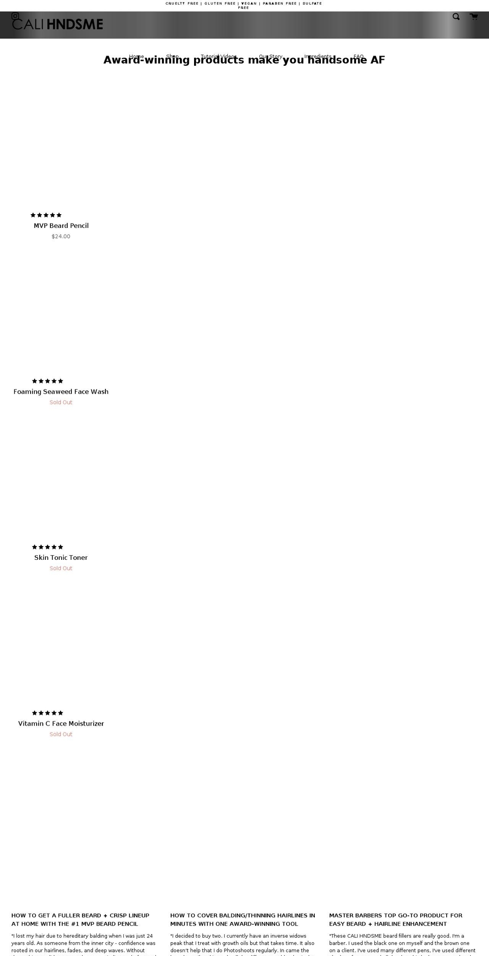 calihndsme.com shopify website screenshot