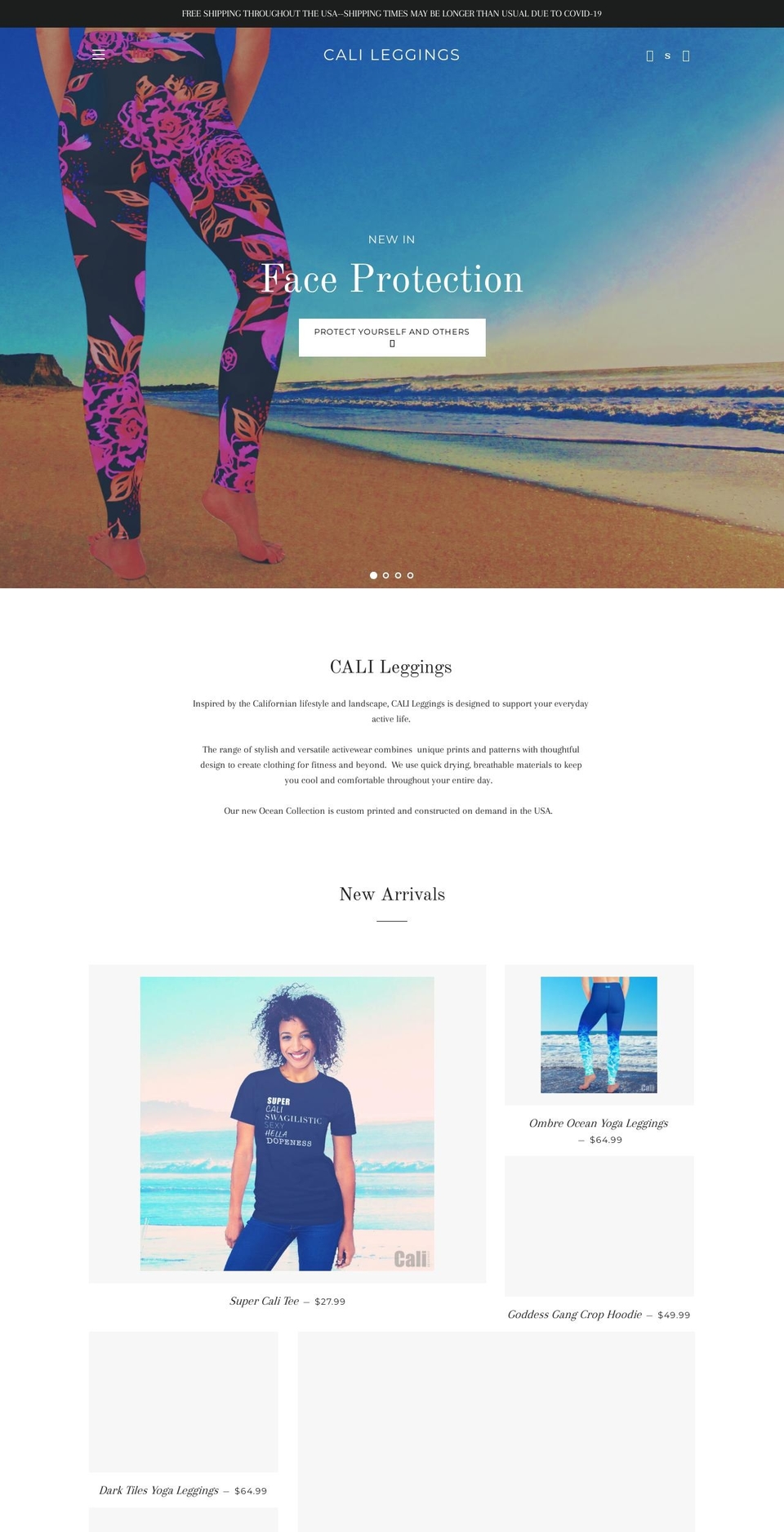 calileggings.com — Shopify storefront screenshot