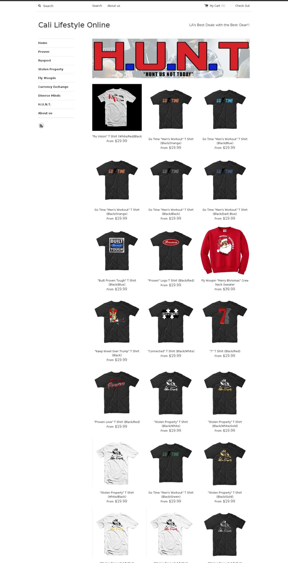 calilifestyleshirts.com — Shopify storefront screenshot
