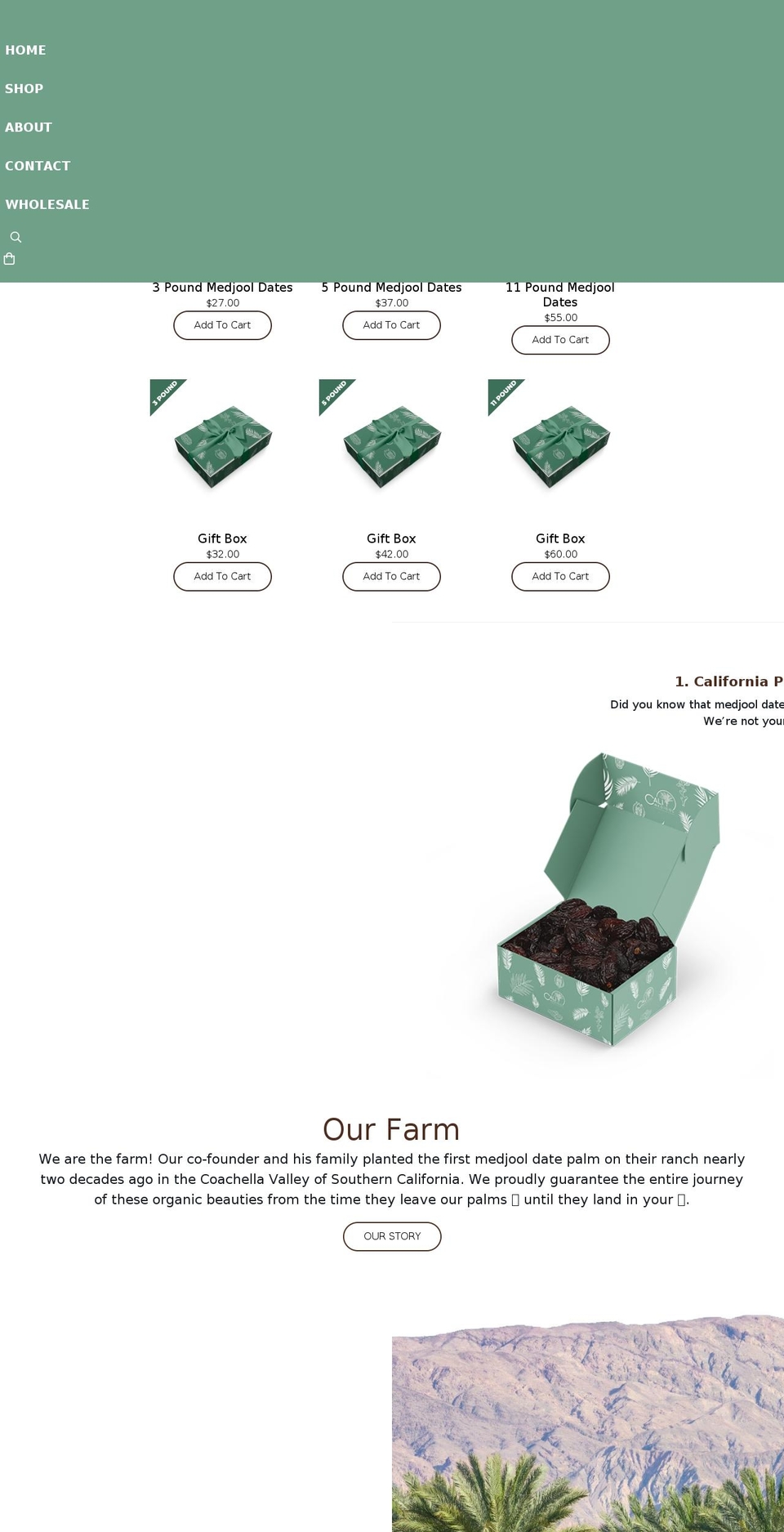 calimedjool.com shopify website screenshot