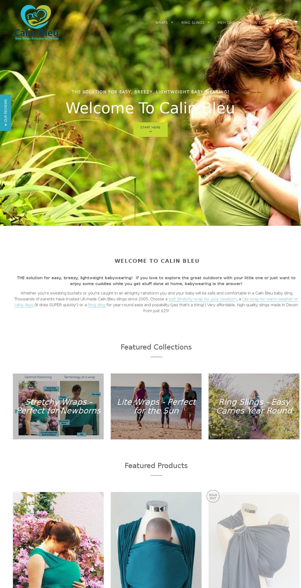 calinbleu.com shopify website screenshot