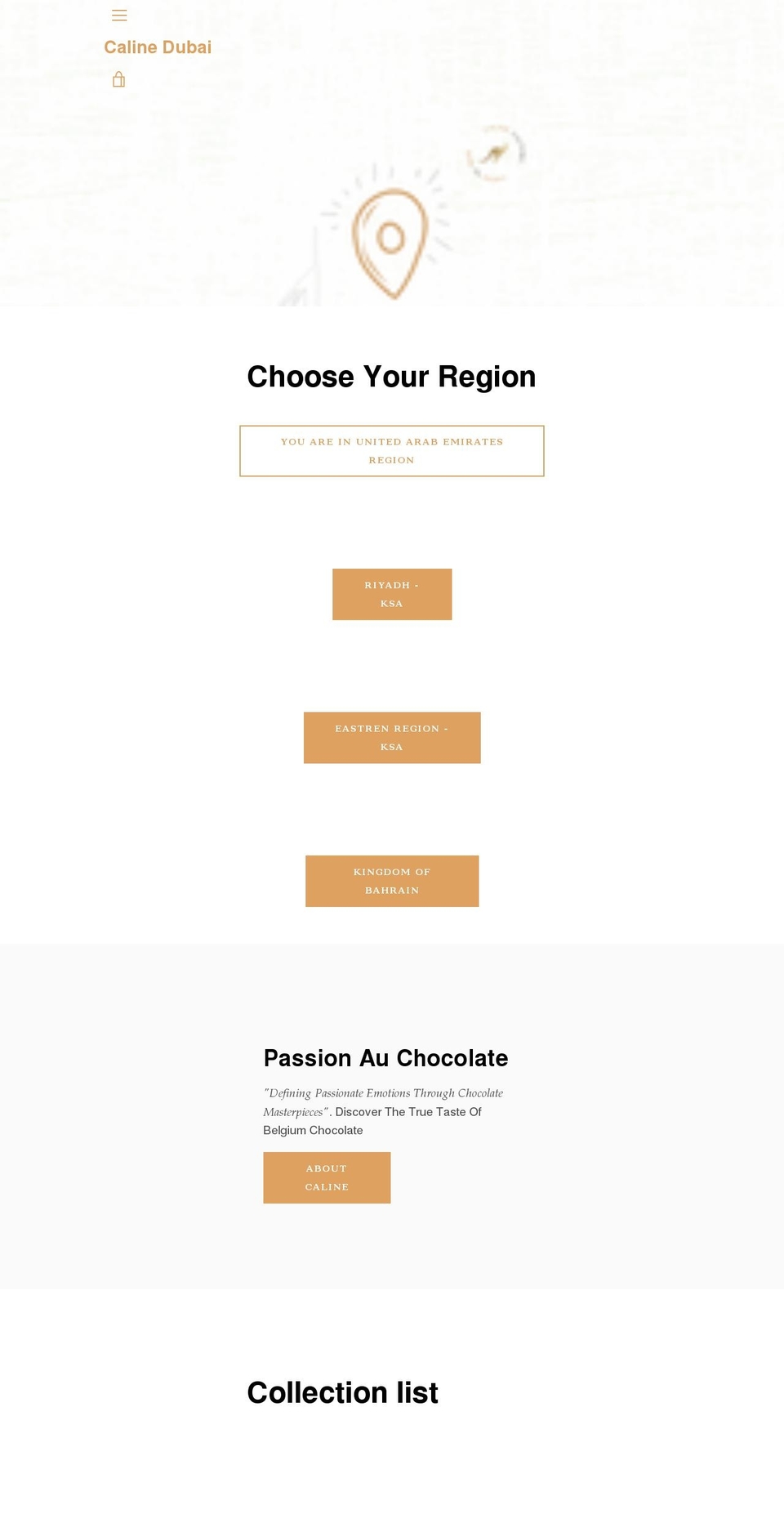 calinechocolate.com shopify website screenshot