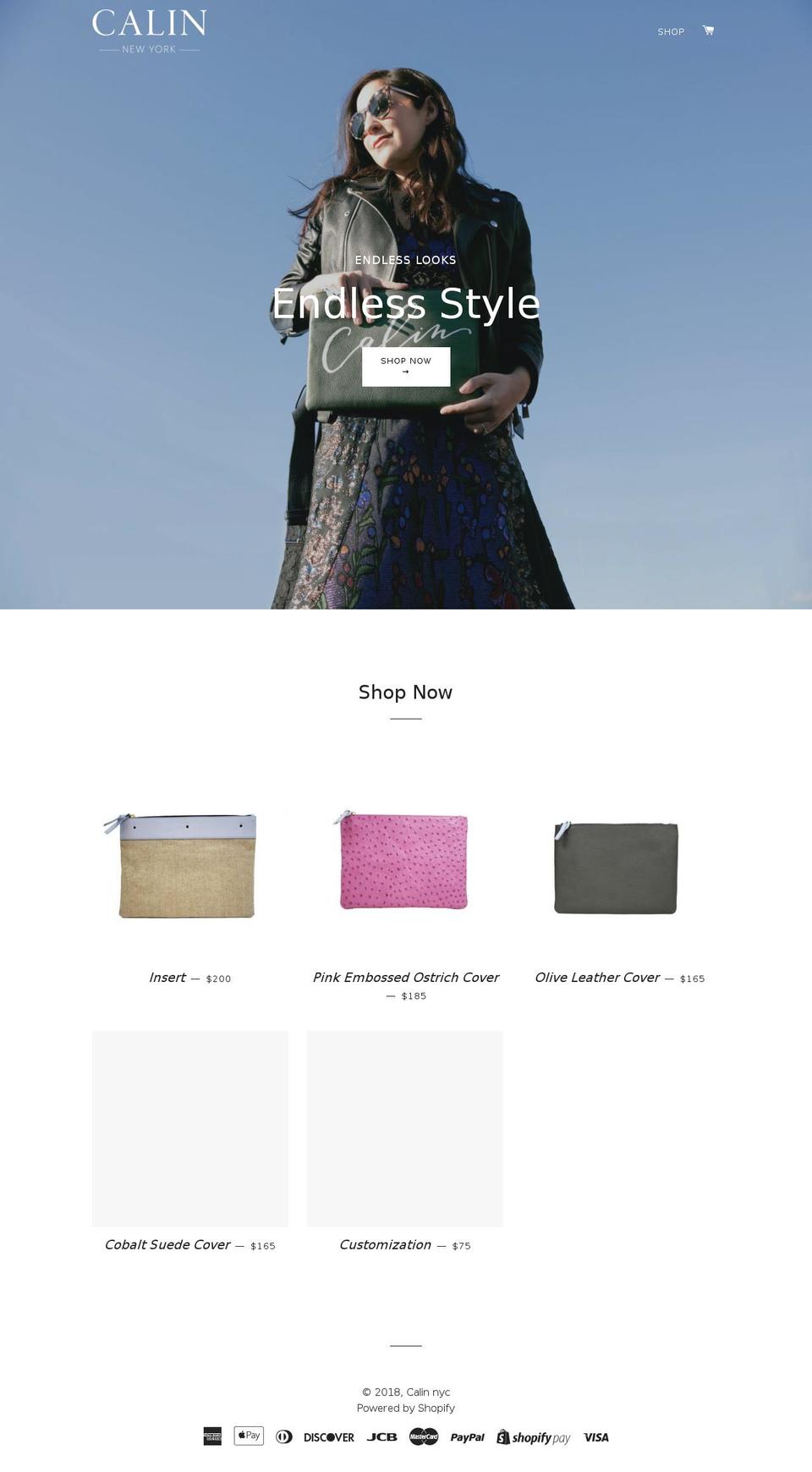 calinnyc.com shopify website screenshot