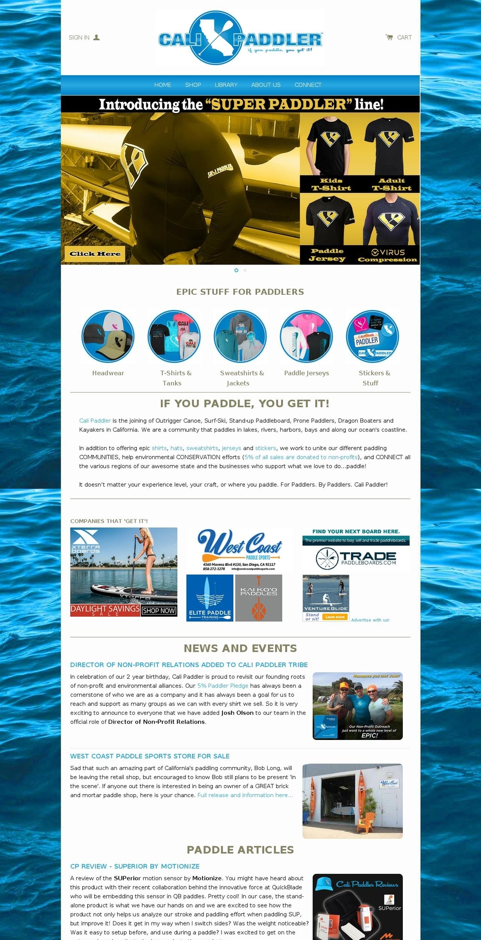 calipaddler.com shopify website screenshot