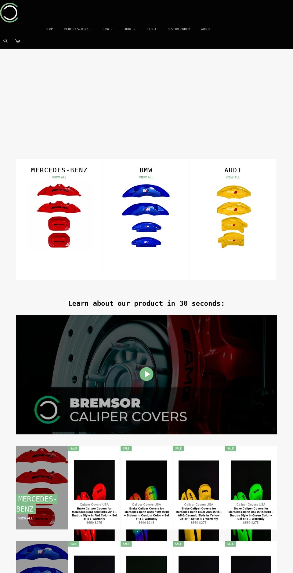 calipercoversusa.com shopify website screenshot