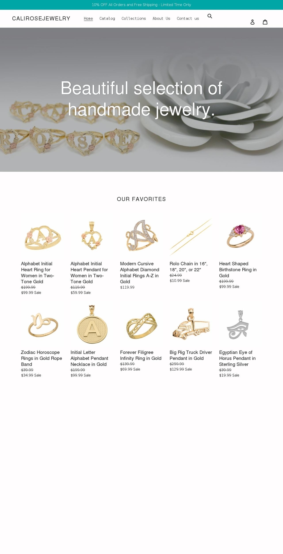 calirosejewelry.com — Shopify storefront screenshot