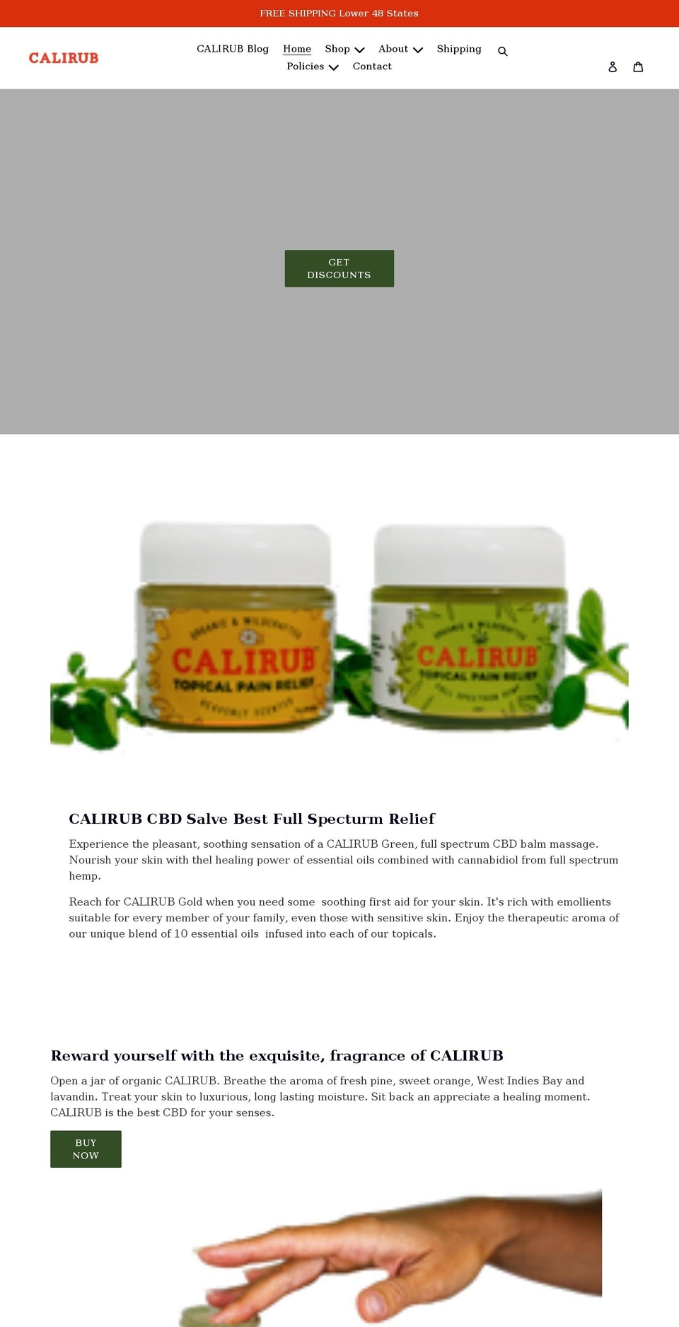 calirub.co shopify website screenshot