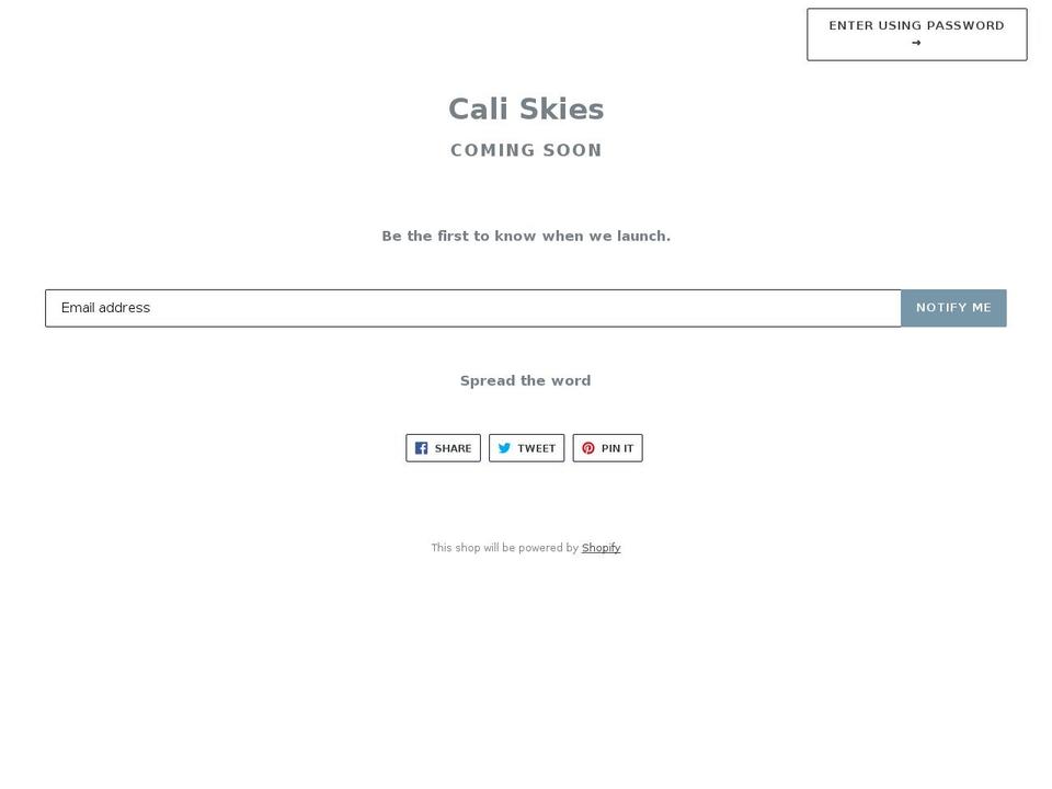 caliskies.com — Shopify storefront screenshot
