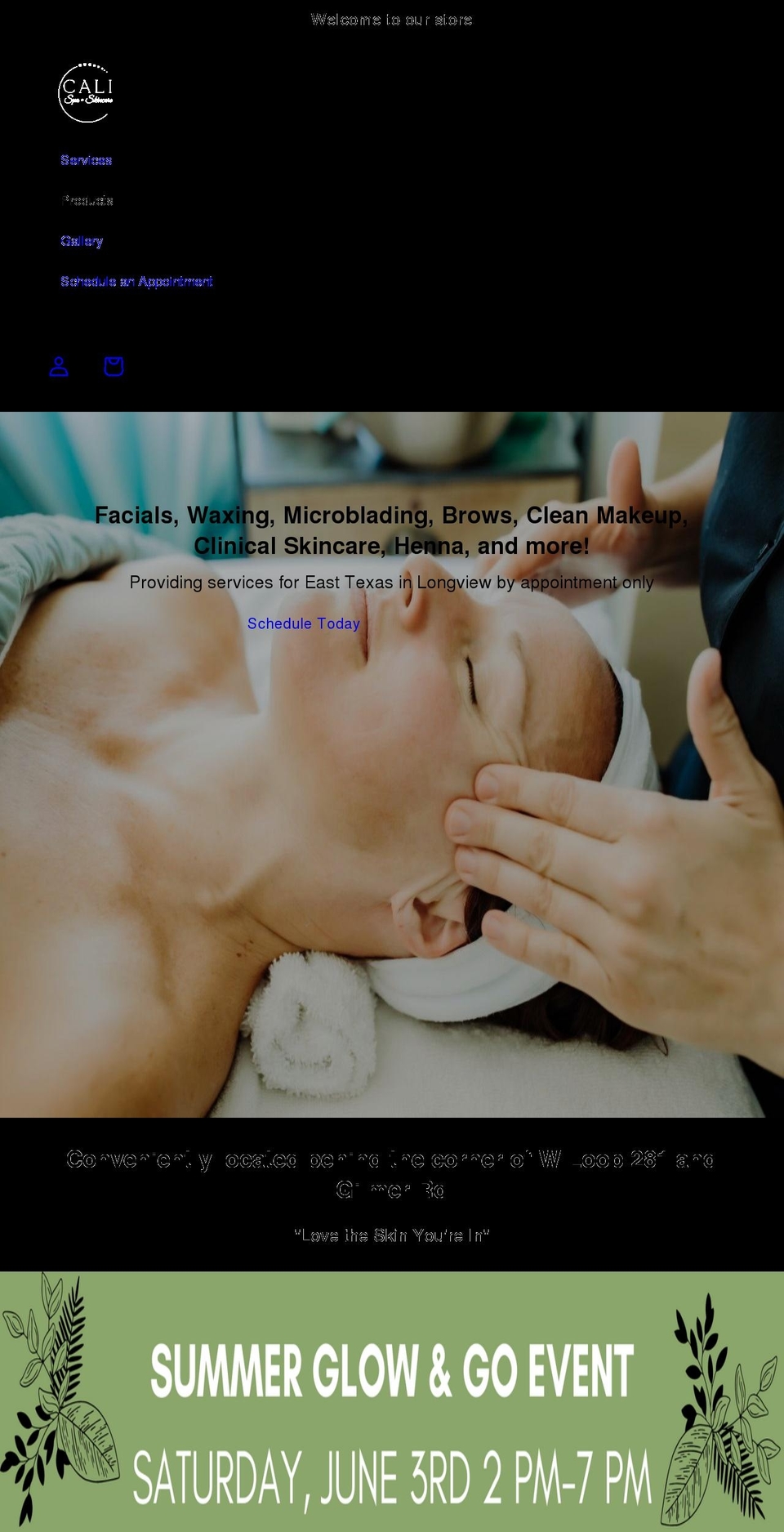 calispacare.com shopify website screenshot