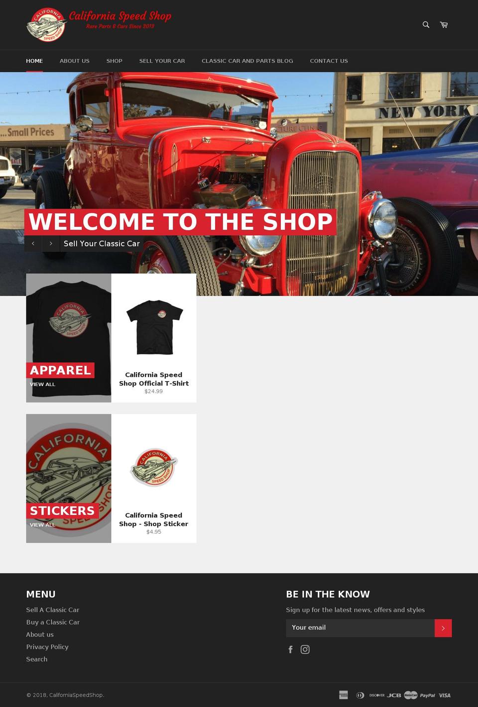 calispeedshop.com shopify website screenshot