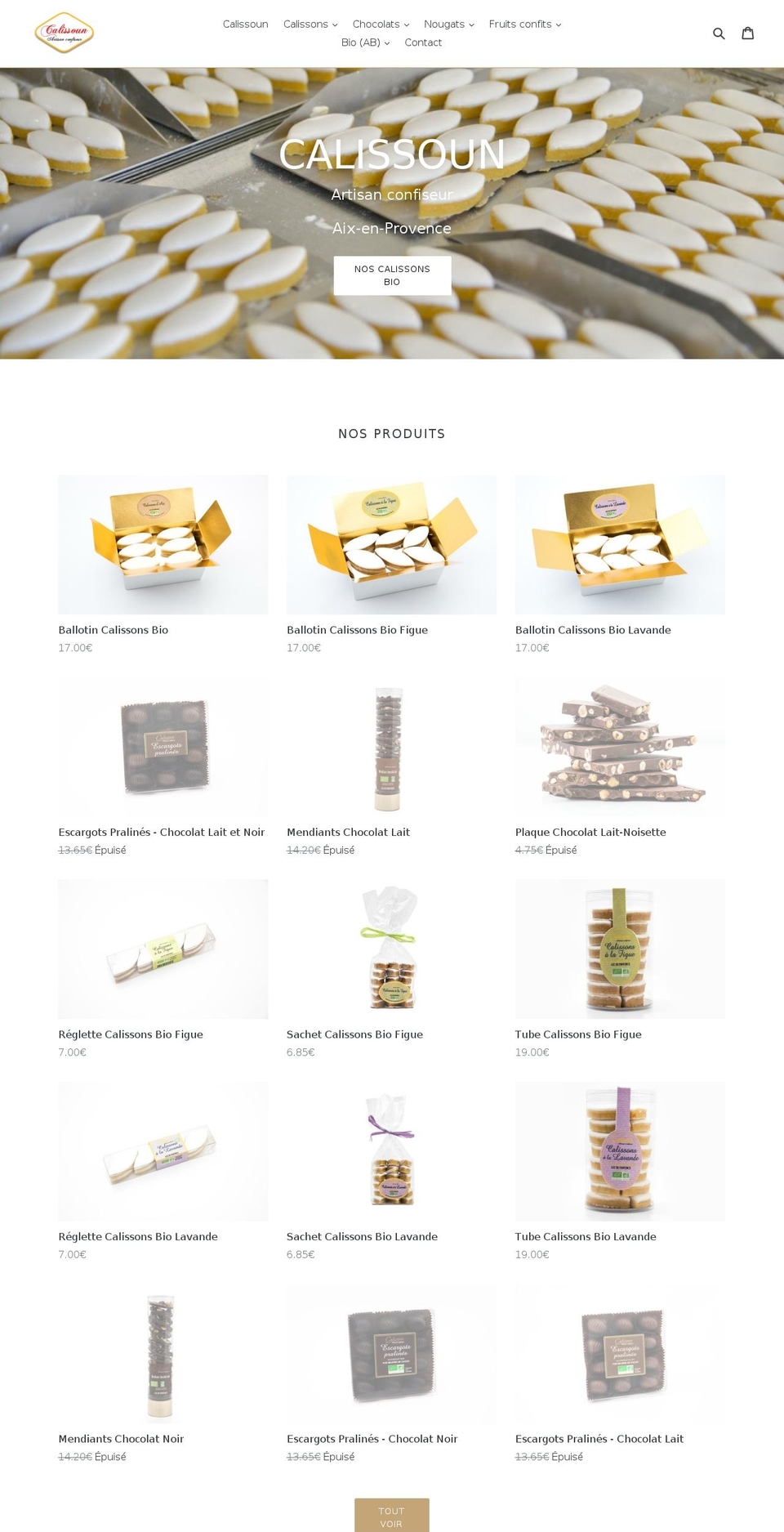 calissoun.com shopify website screenshot