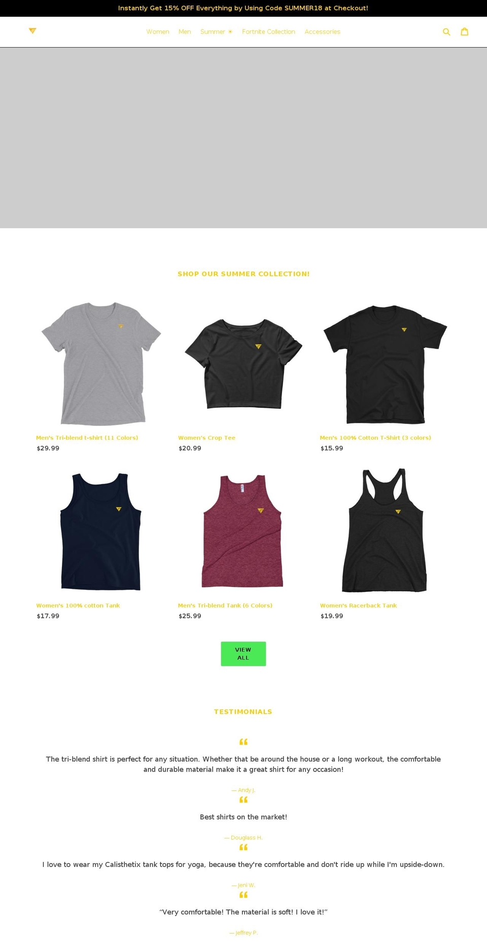 calisthetix.com — Shopify storefront screenshot