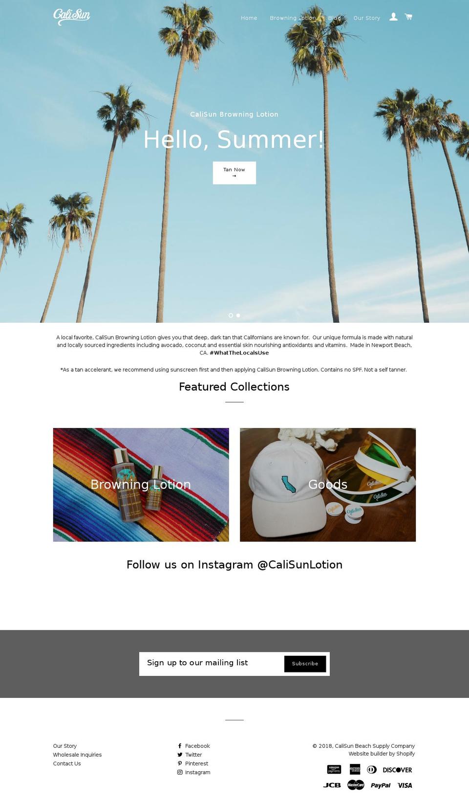 calisunco.com — Shopify storefront screenshot