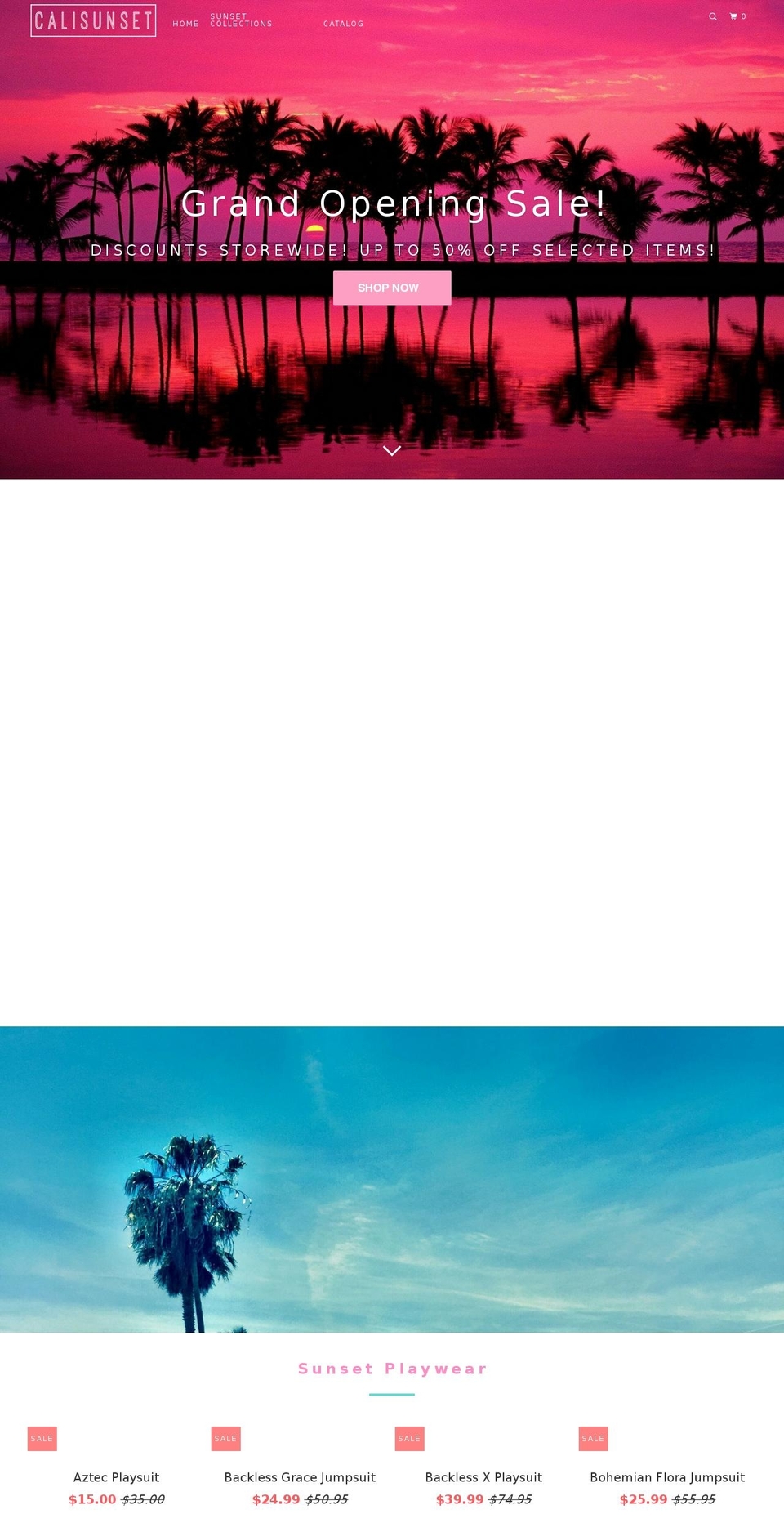 calisunset.com shopify website screenshot