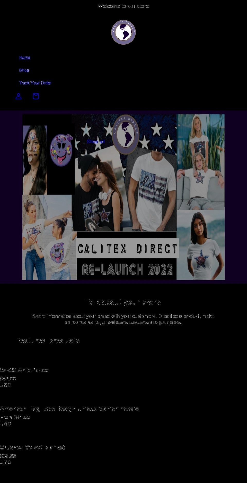 calitexdirect.com shopify website screenshot
