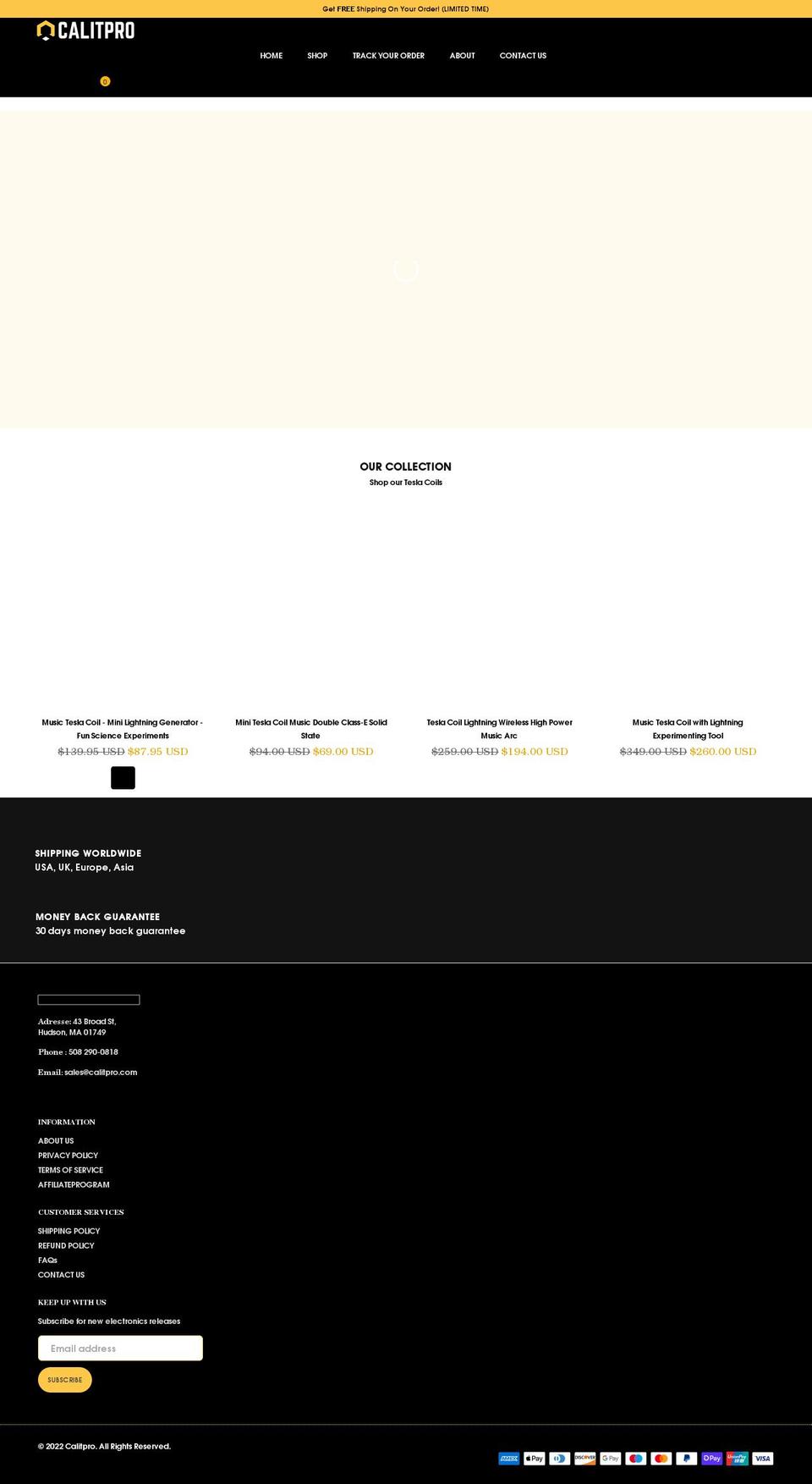 calitpro.com shopify website screenshot