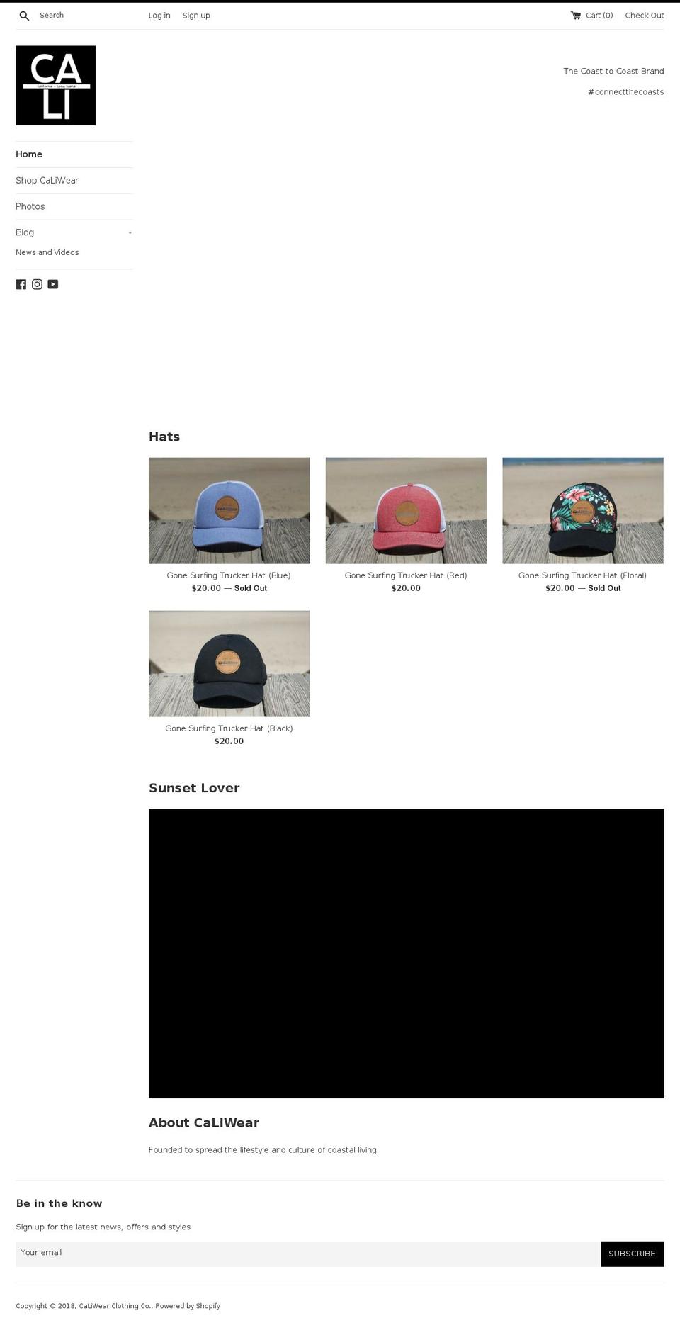caliwearclothingco.com — Shopify storefront screenshot