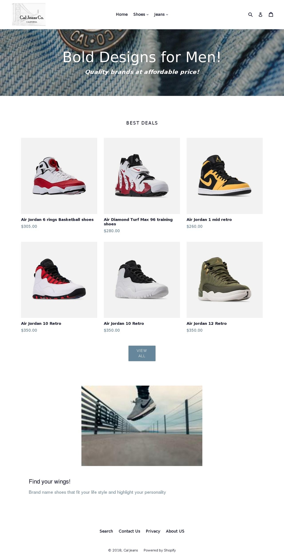 caljeans.com — Shopify storefront screenshot