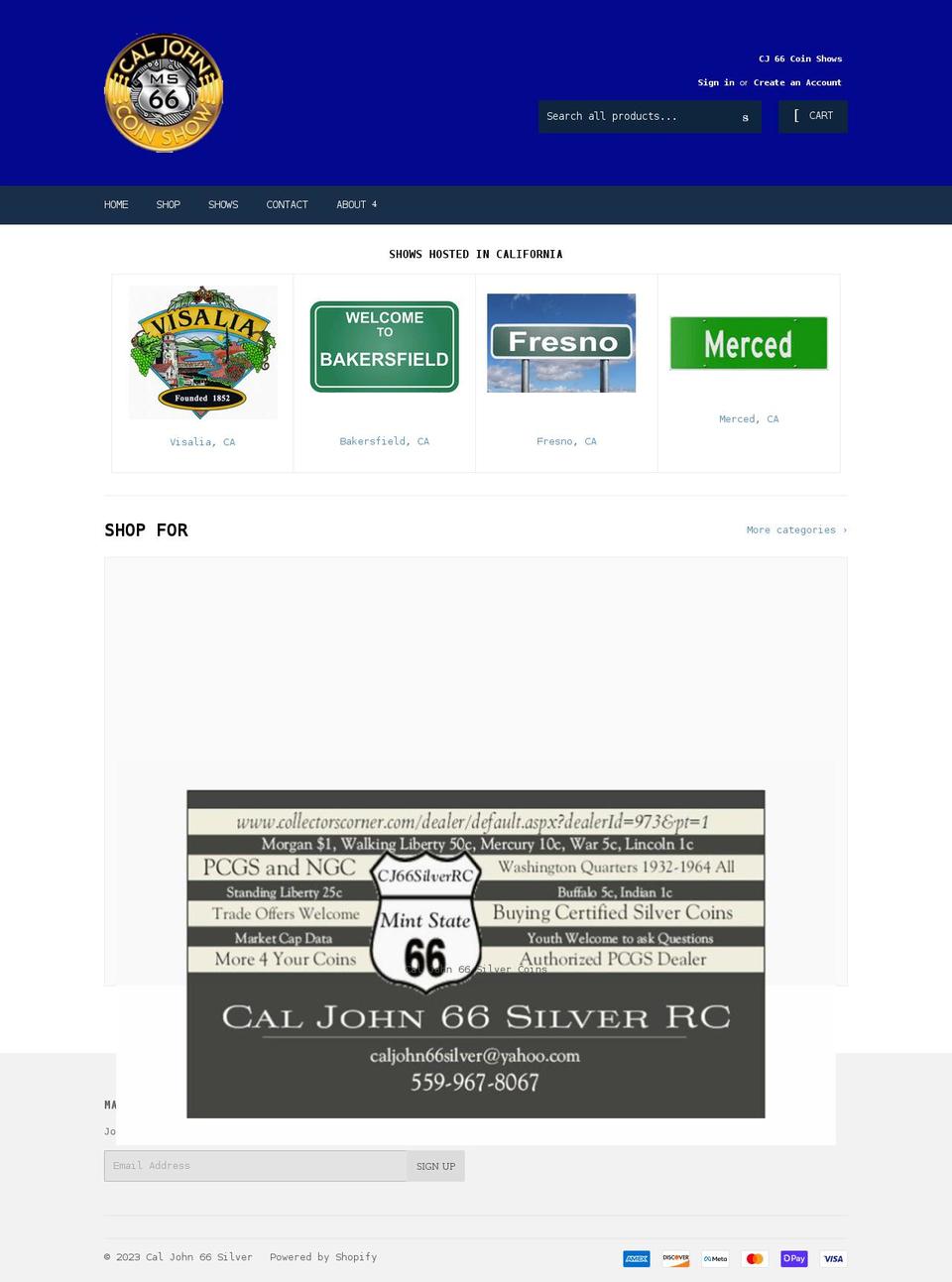 caljohn66silver.com shopify website screenshot