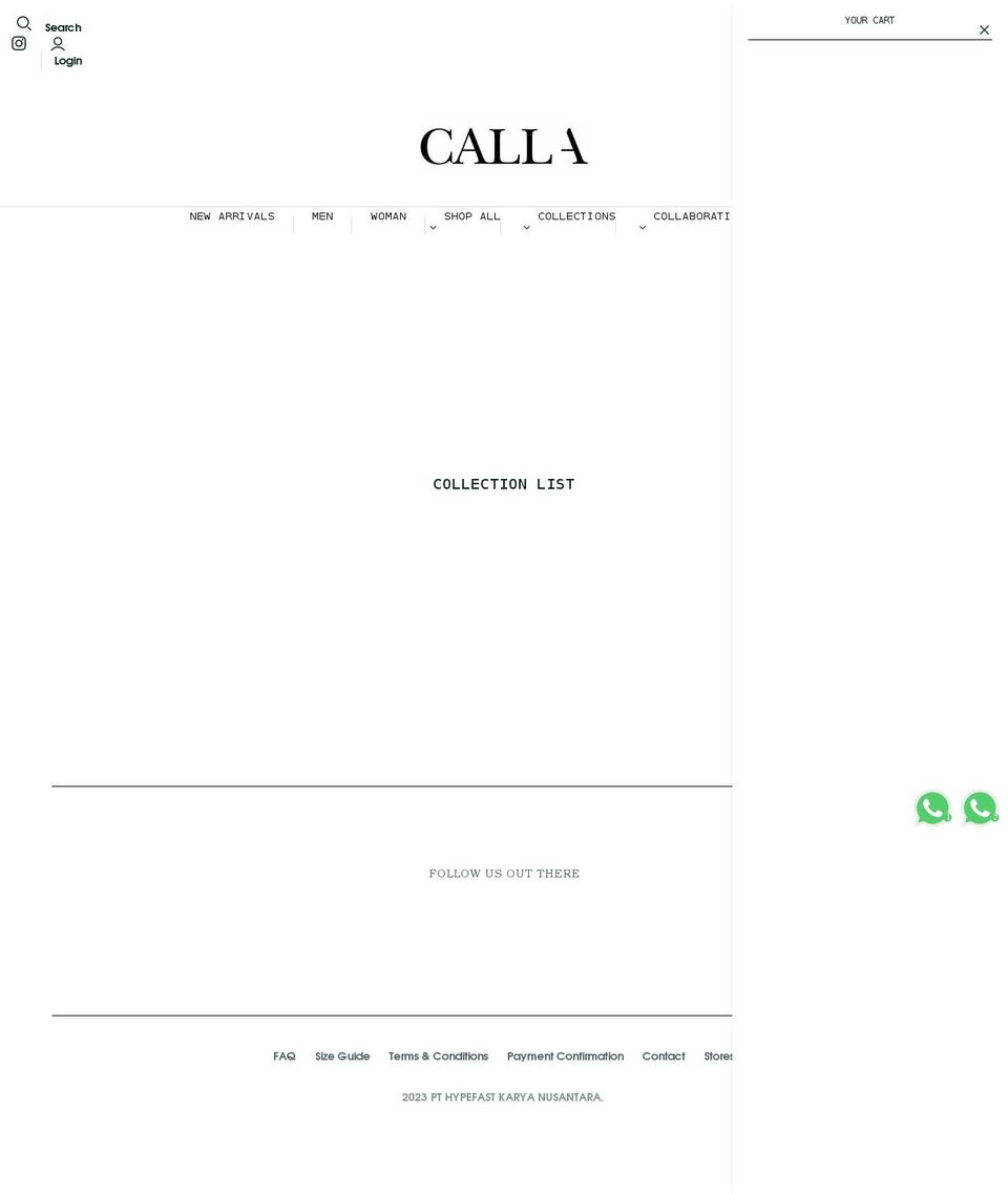 callathelabel.com shopify website screenshot