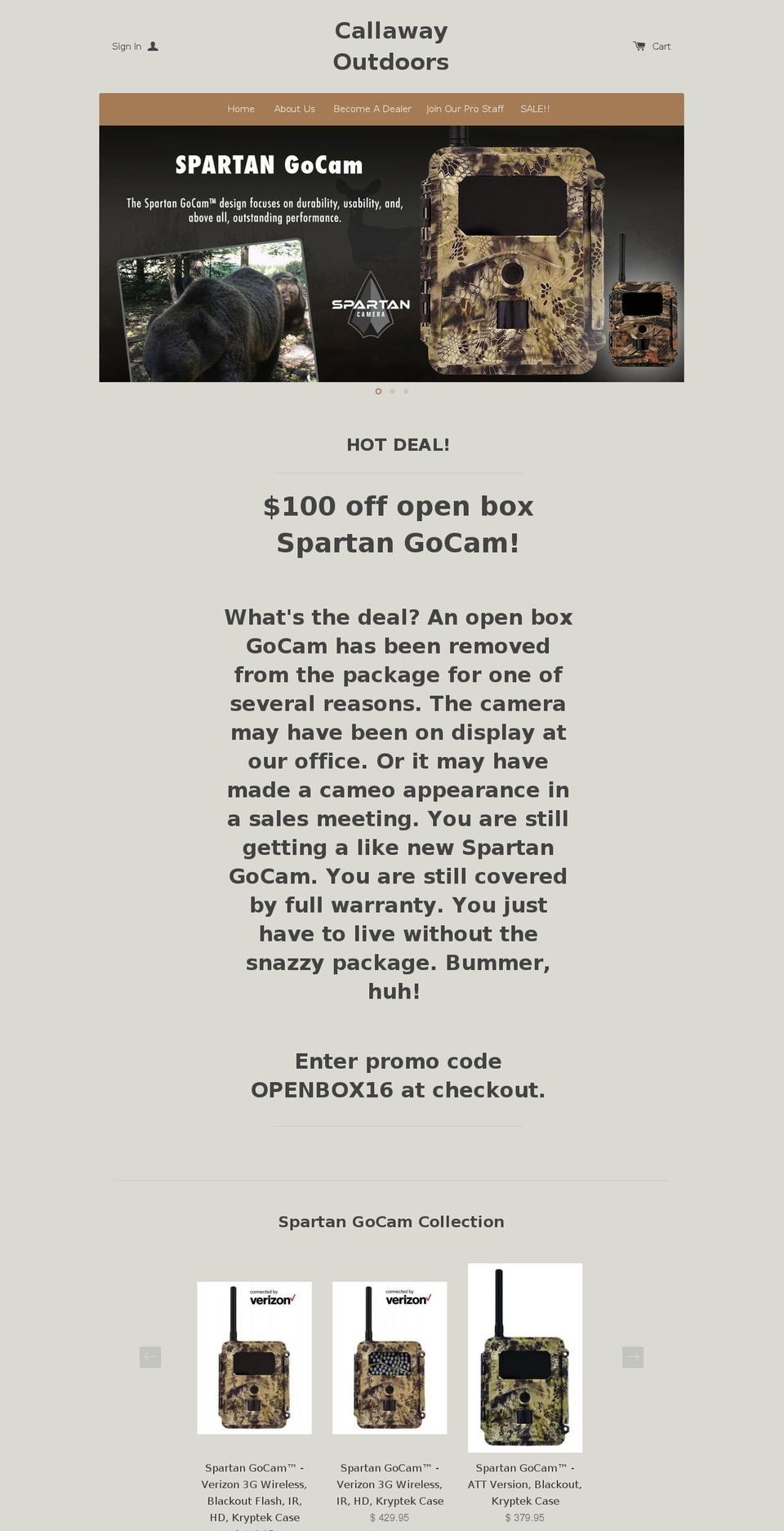 callawayoutdoors.com shopify website screenshot