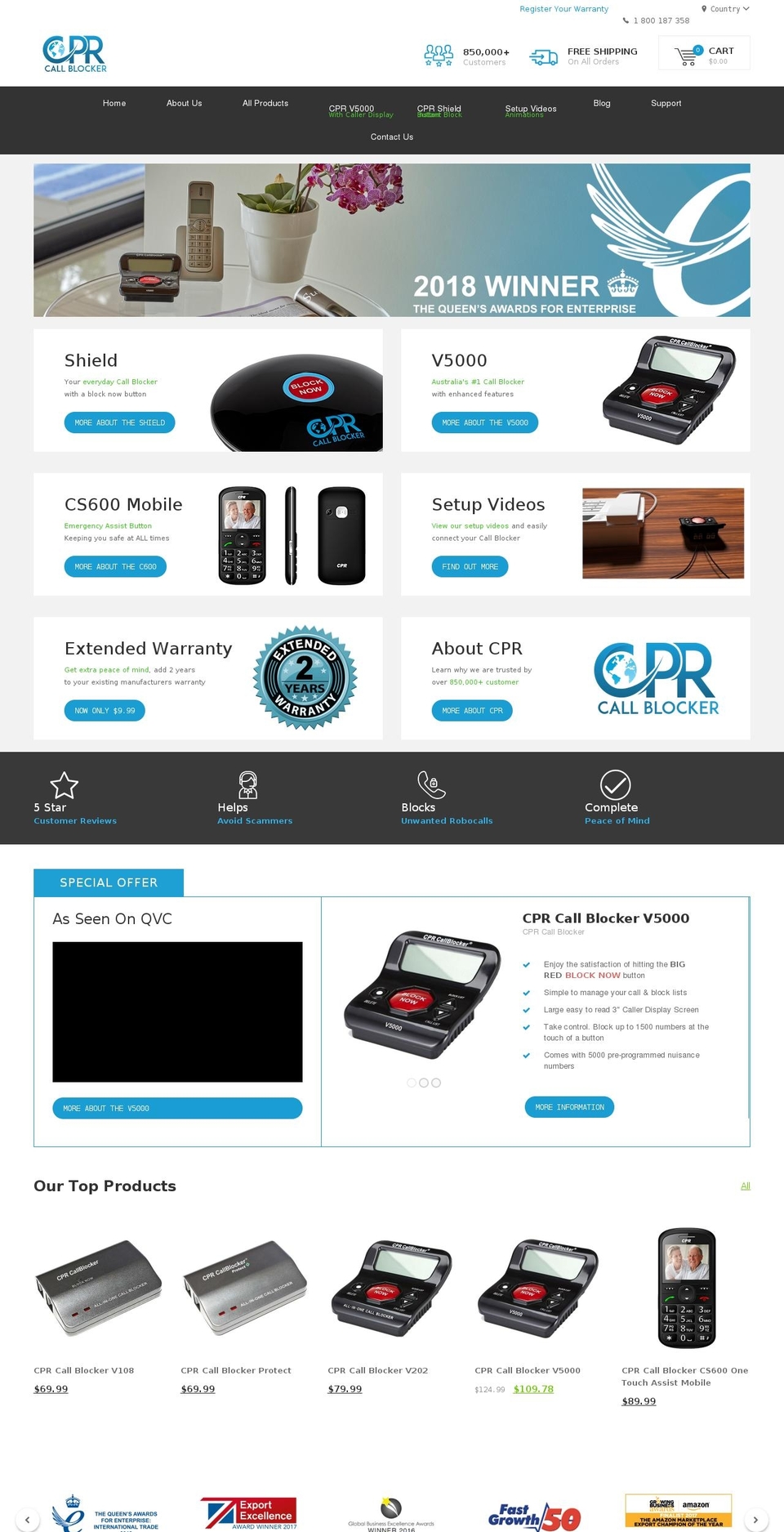 callblocker.com.au shopify website screenshot