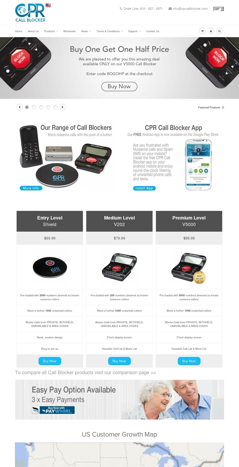 callblockerusa.com shopify website screenshot