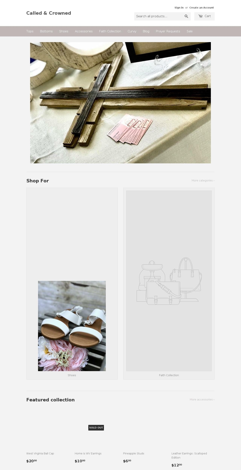 calledandcrowned.net shopify website screenshot