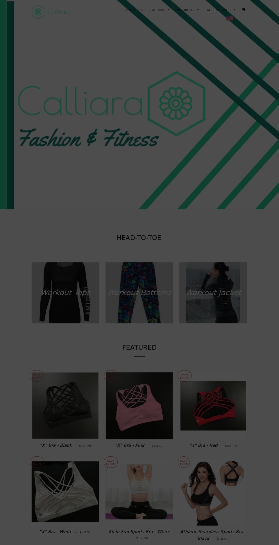 calliara.com shopify website screenshot