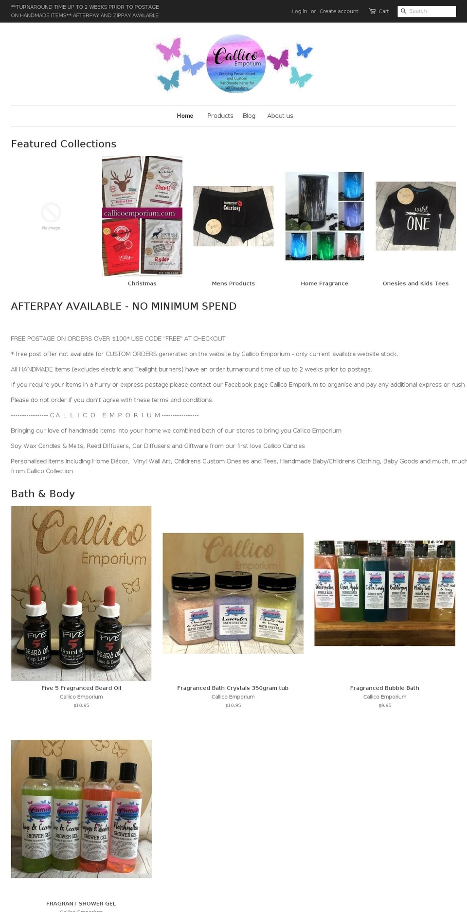 callicoemporium.com — Shopify storefront screenshot