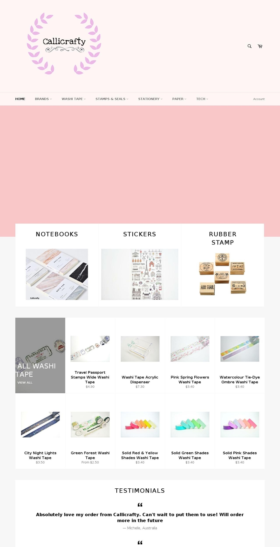 callicrafty.com shopify website screenshot