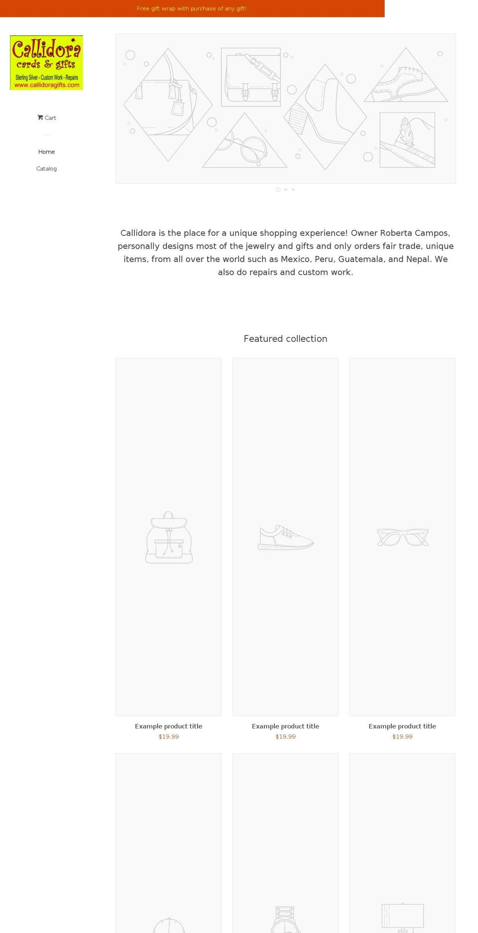 callidoragifts.com — Shopify storefront screenshot