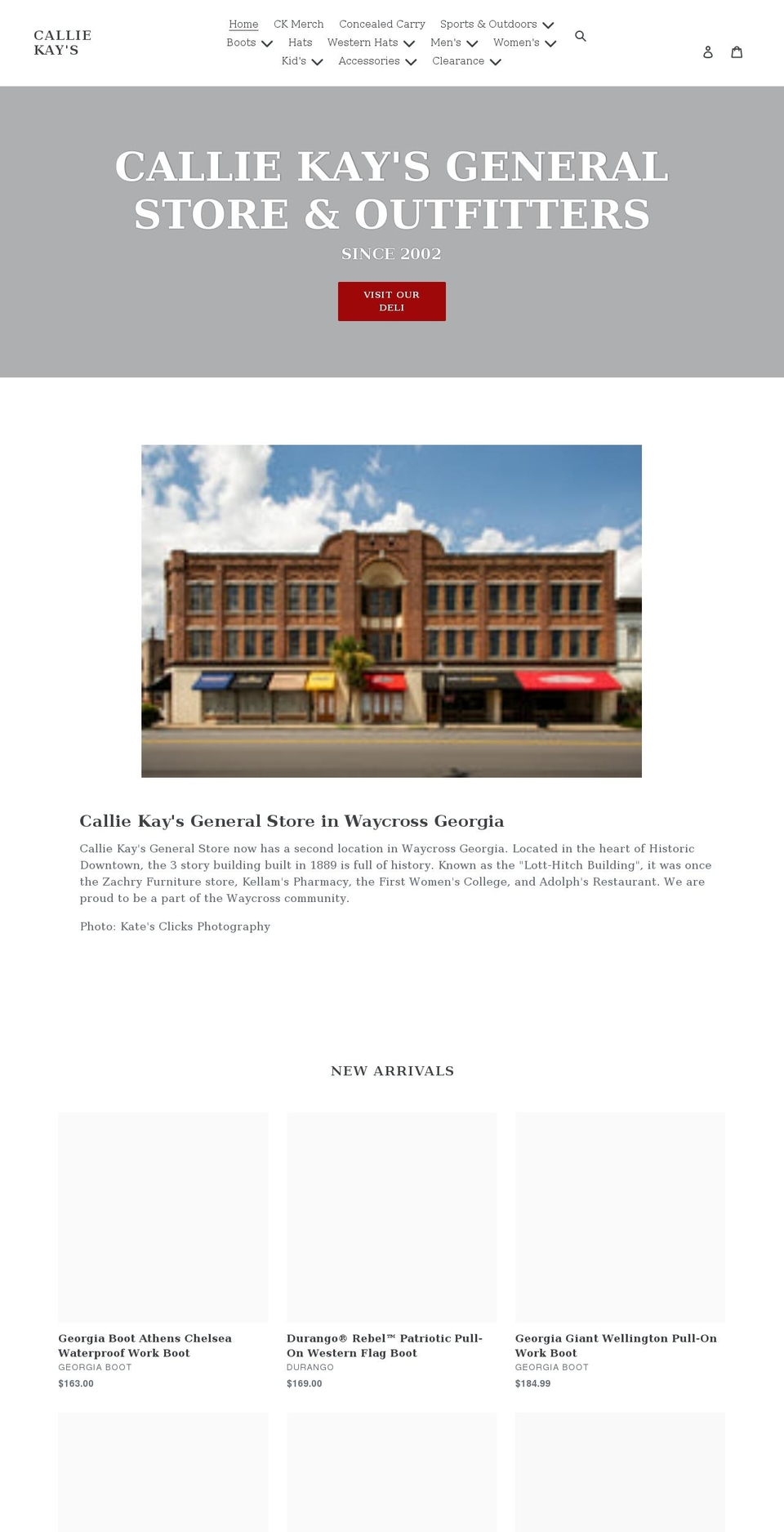 calliekays.com shopify website screenshot