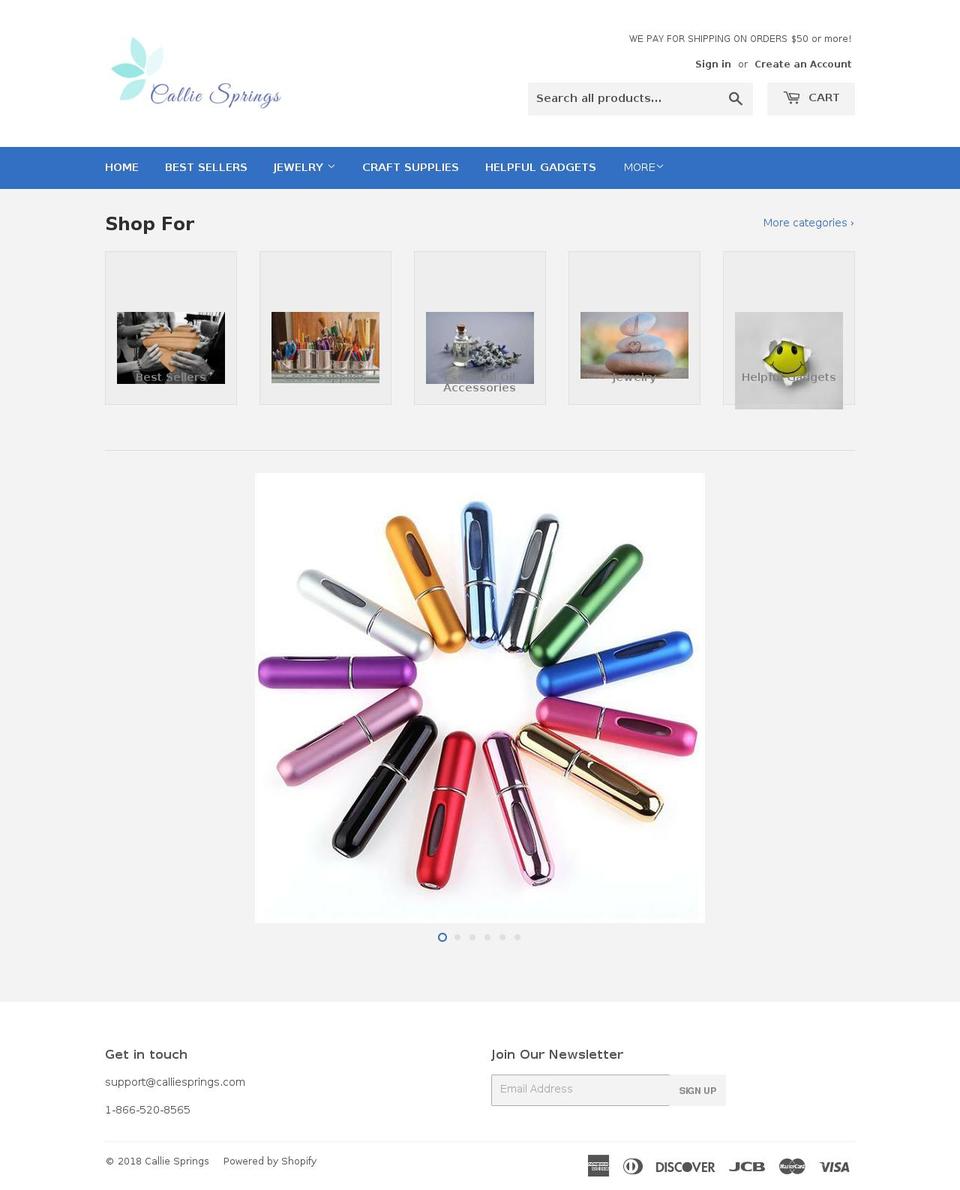 calliesprings.com — Shopify storefront screenshot