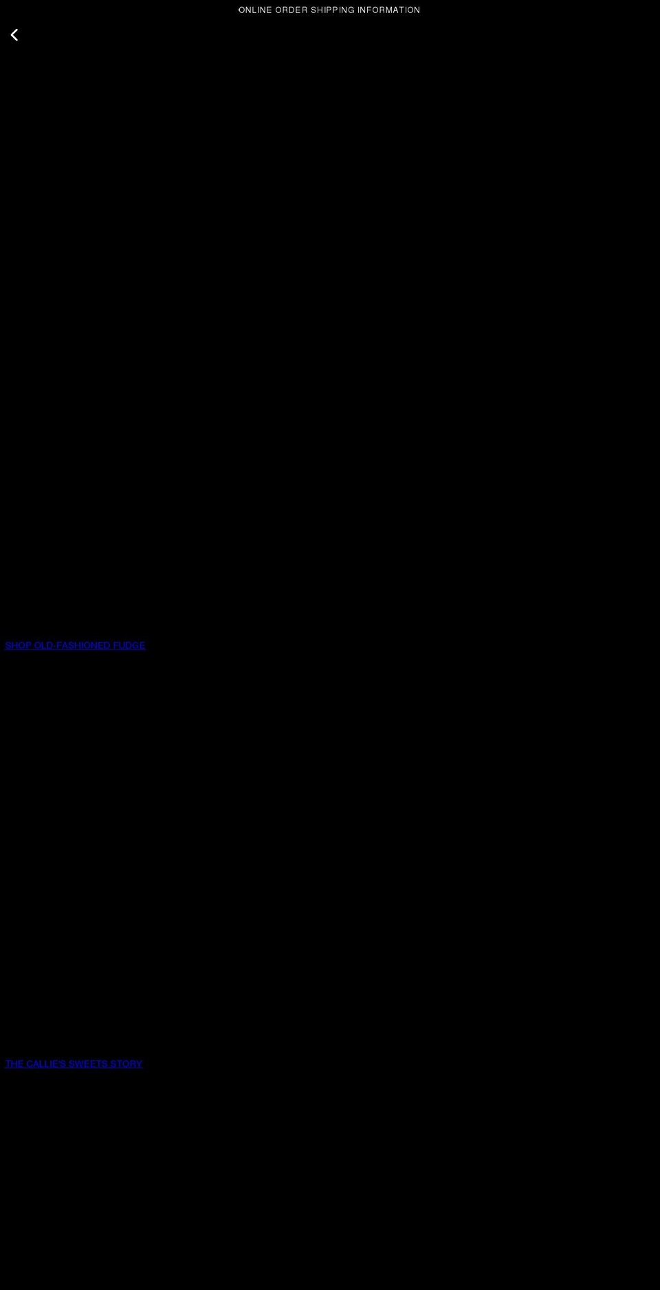 calliessweets.com shopify website screenshot