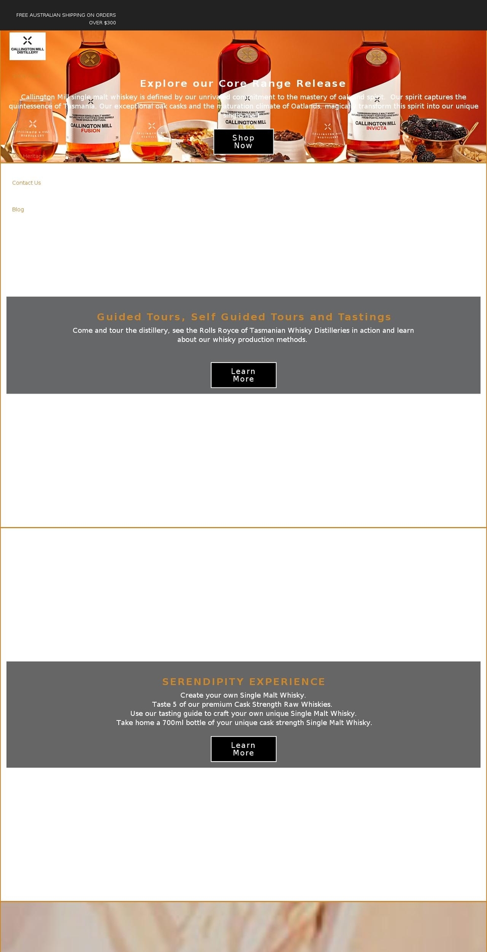 callingtonmilldistillery.com shopify website screenshot