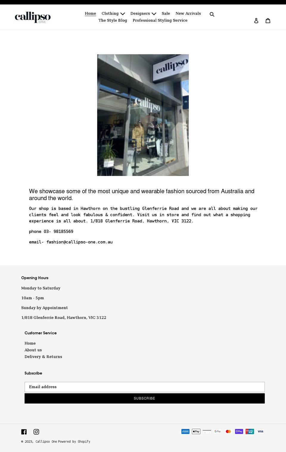 callipso-one.com.au shopify website screenshot