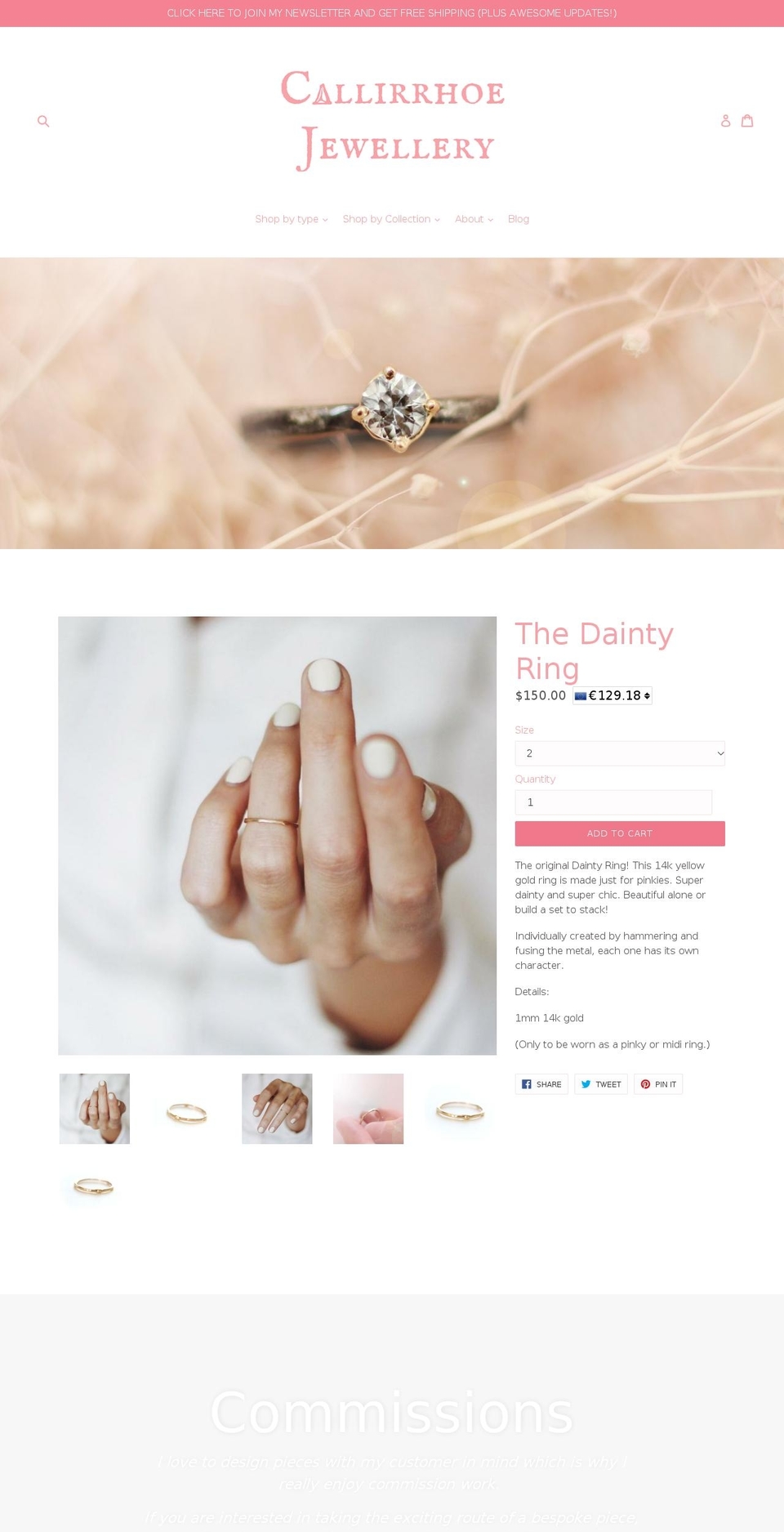 callirrhoejewelry.com — Shopify storefront screenshot