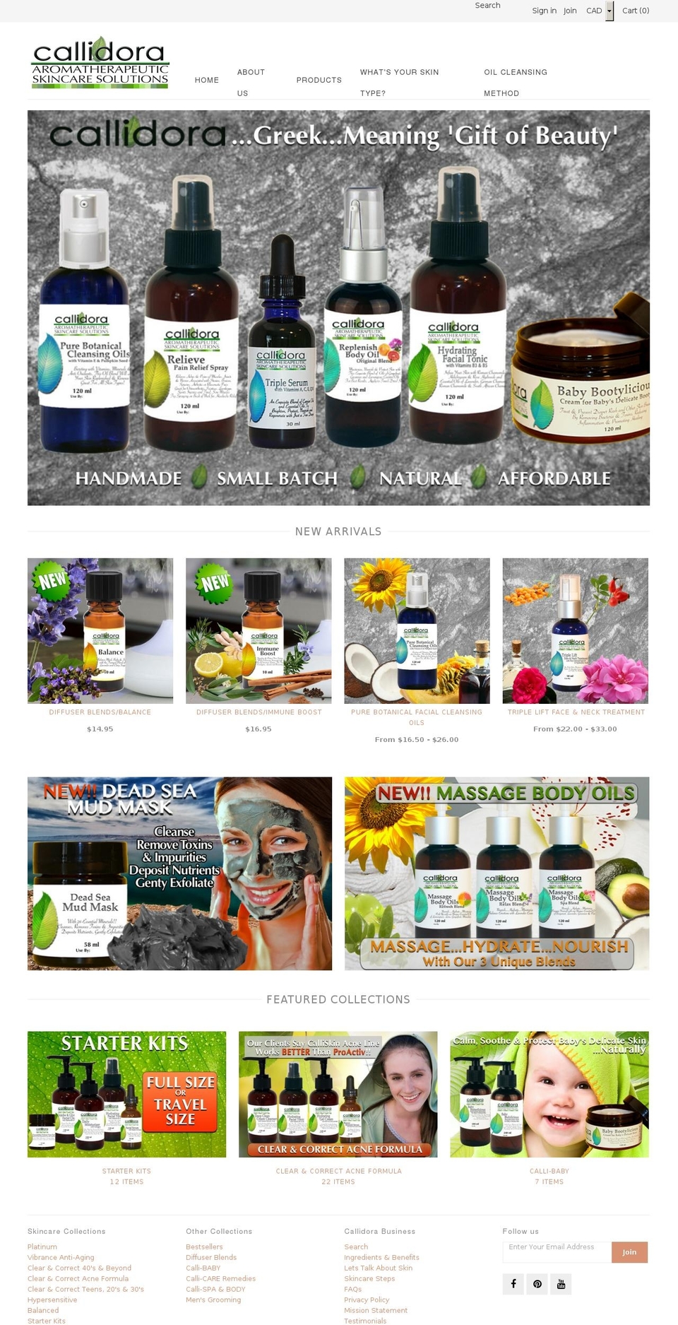 calliskin.com shopify website screenshot