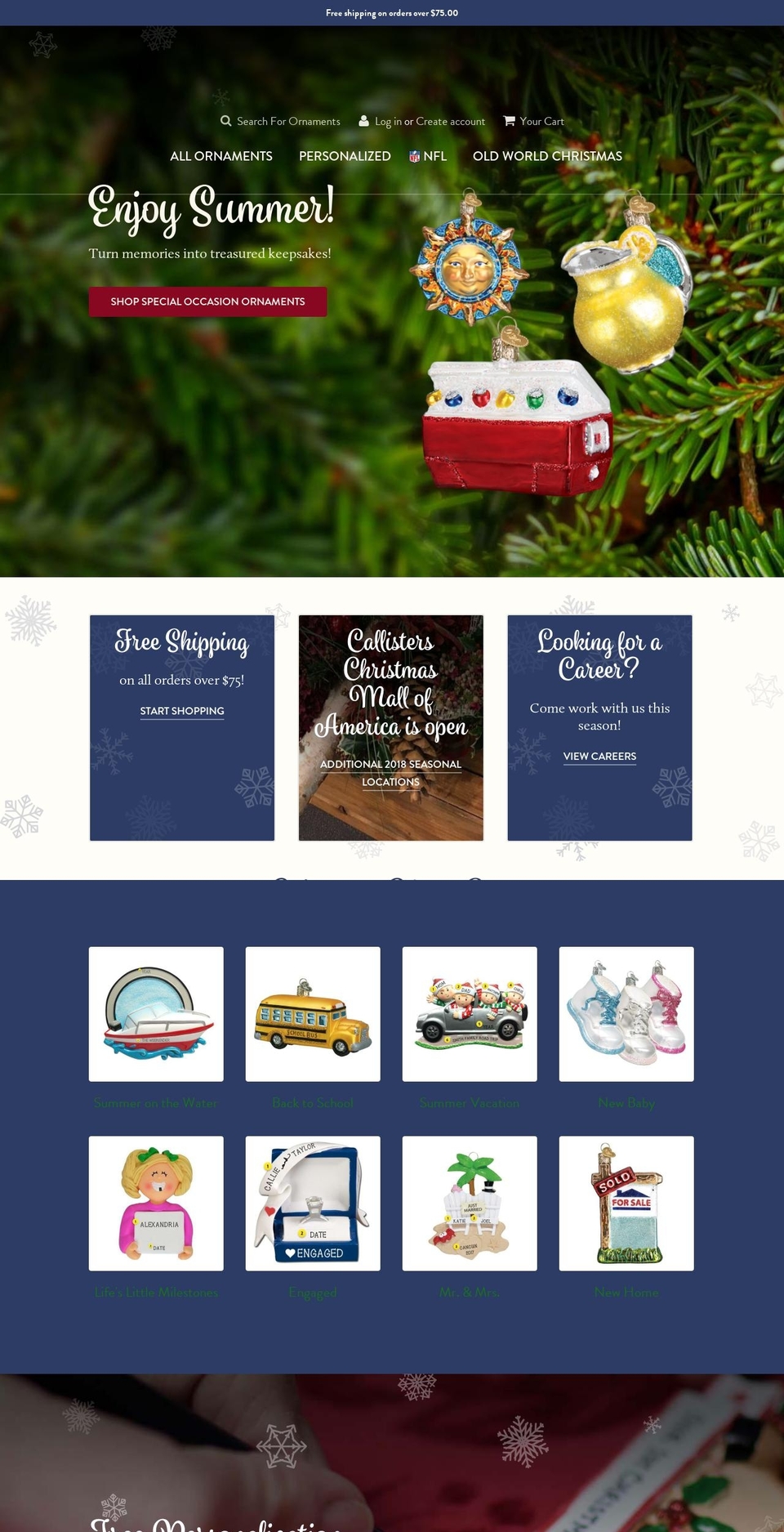 callisters Shopify theme site example callisterschristmas.com