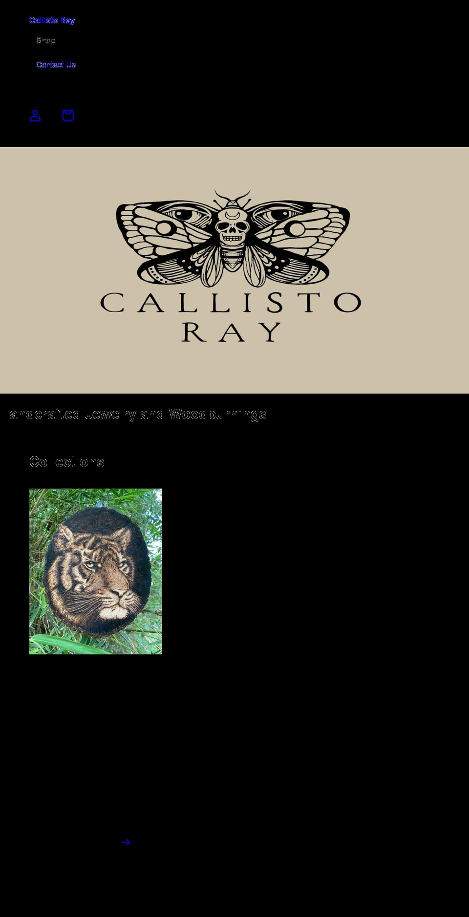 callistoray.com shopify website screenshot