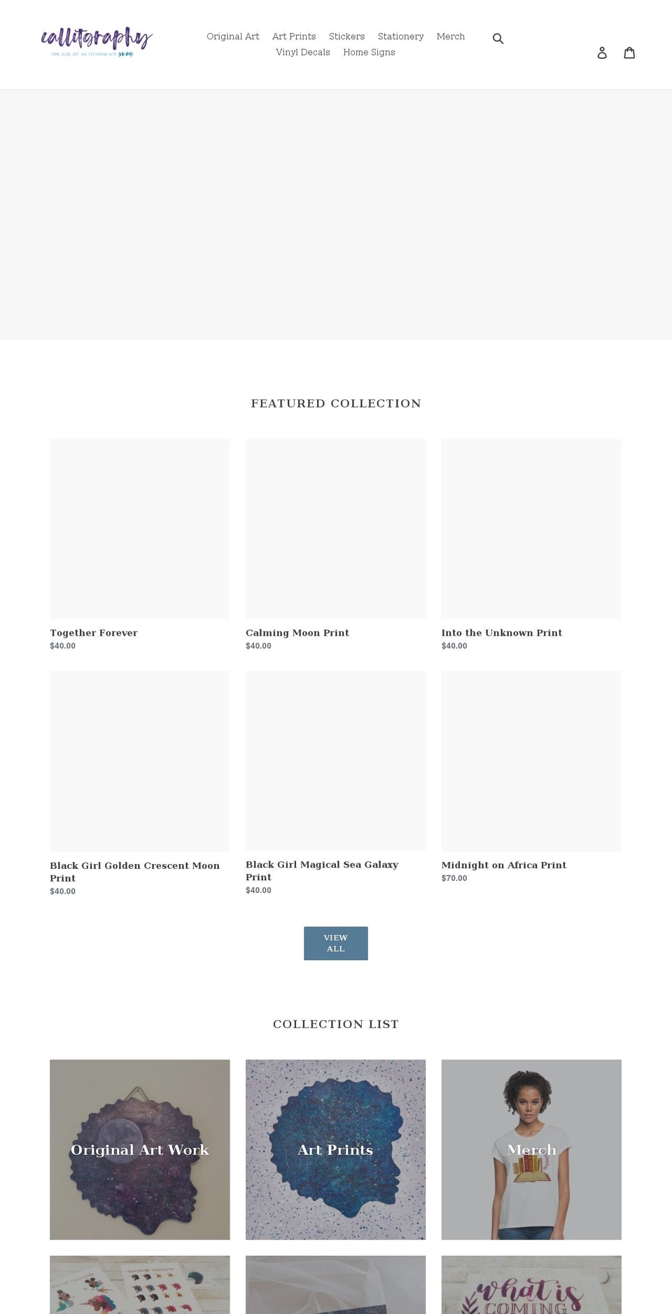 callitgraphy.com shopify website screenshot