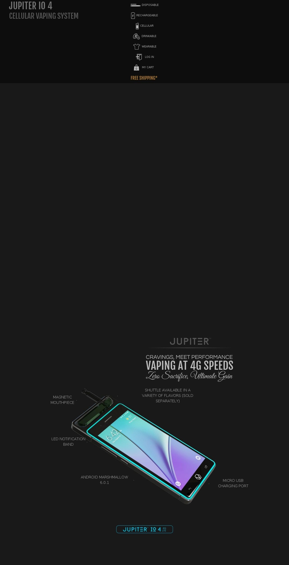 vaporcade Shopify theme site example calljupiter.com