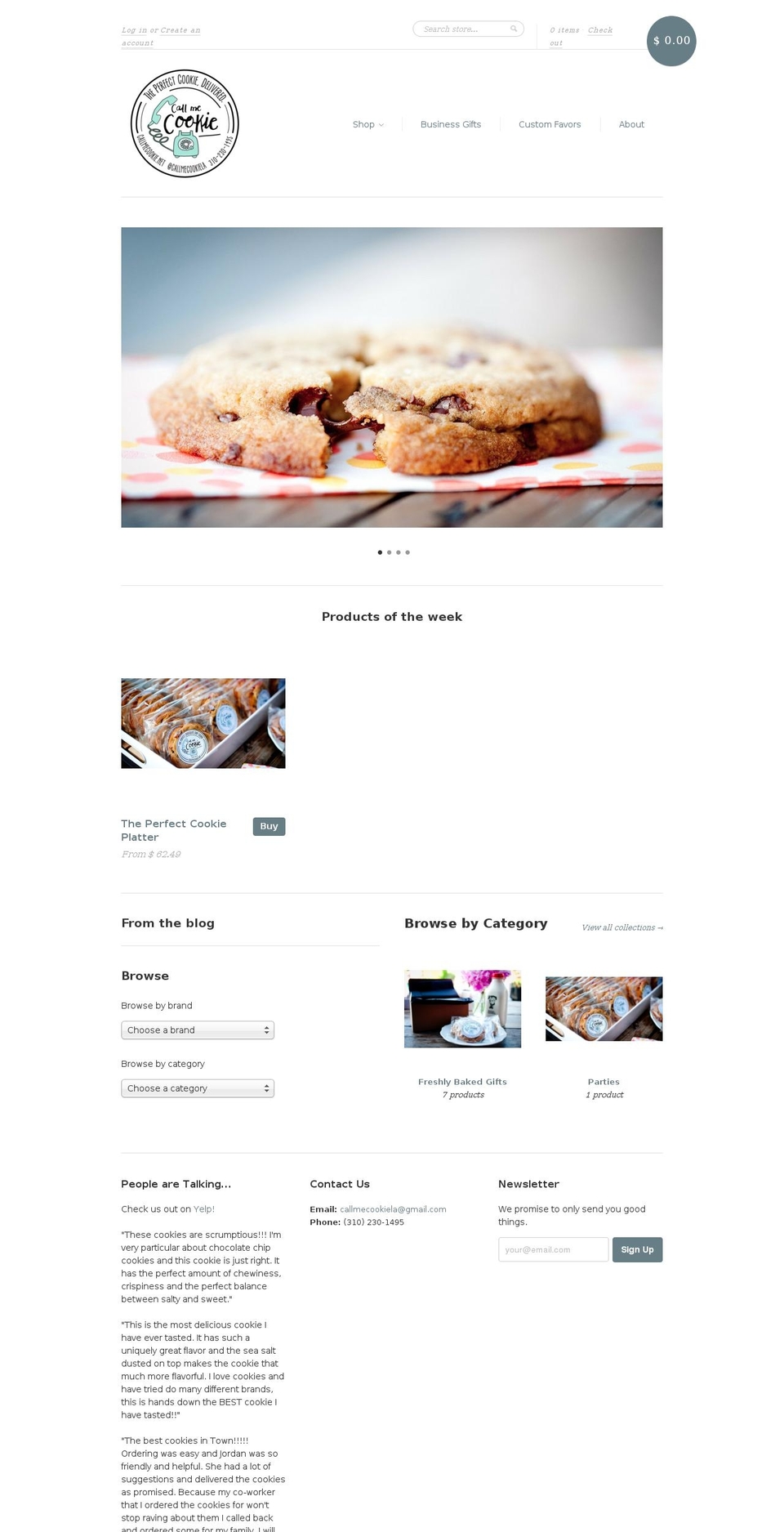 callmecookie.com shopify website screenshot